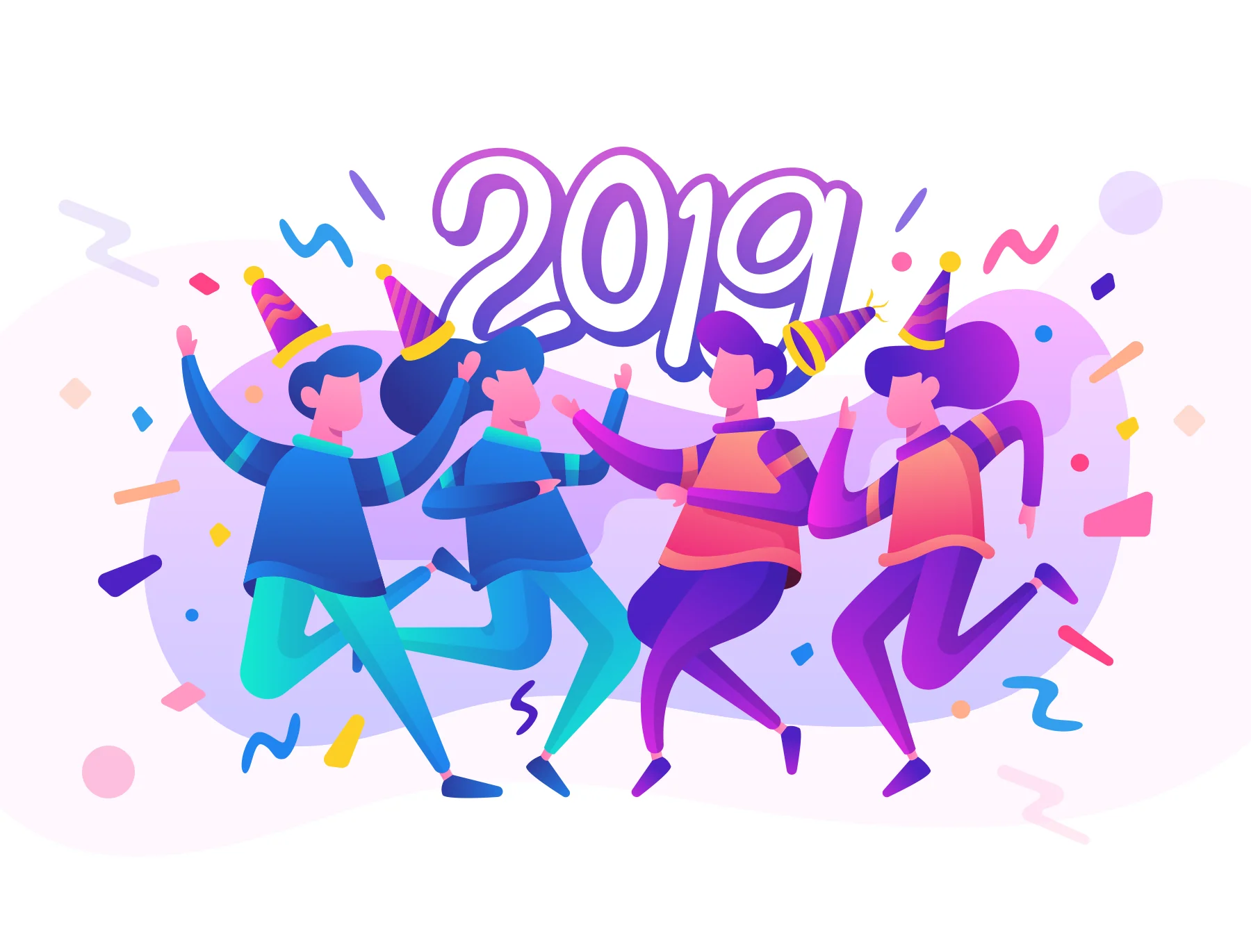 New Year 2019 Illustrations 2