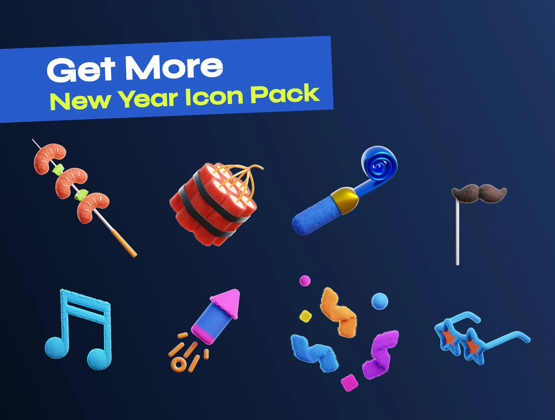 New Year 3D Icon Pack vol 2 7