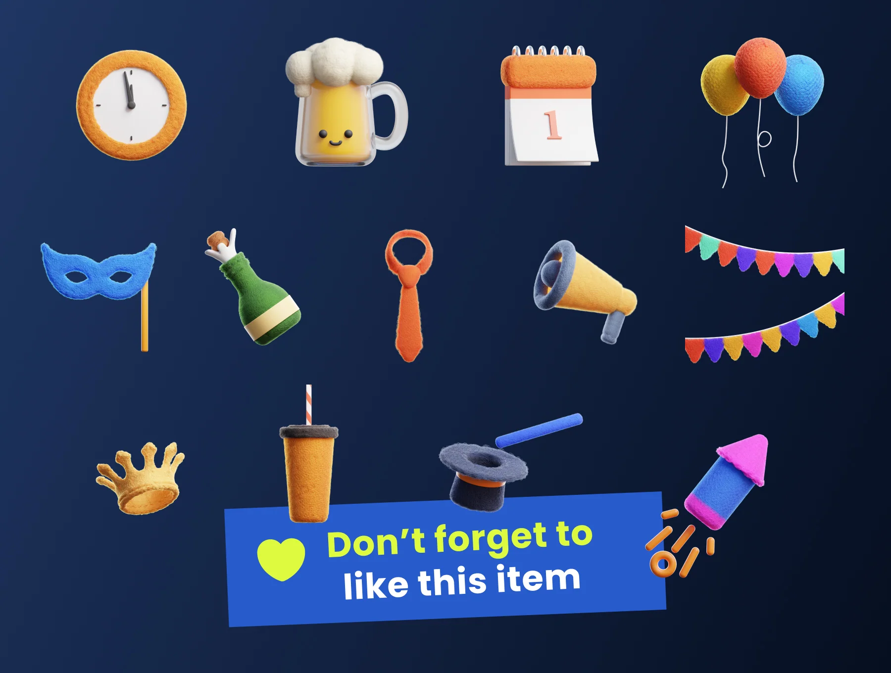 New Year 3D Icon Pack vol 2 8