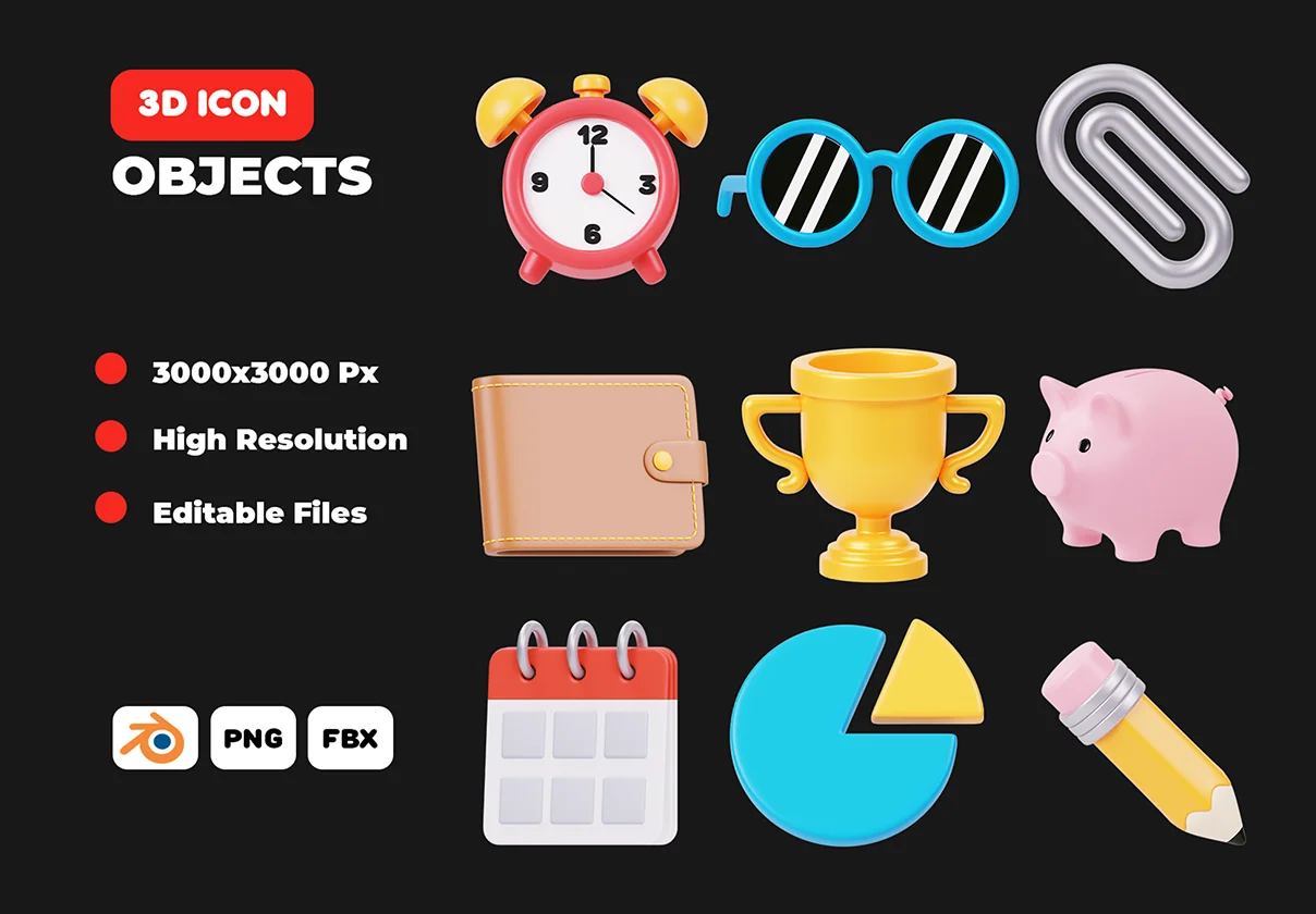 Objects 3D Illustration Pack