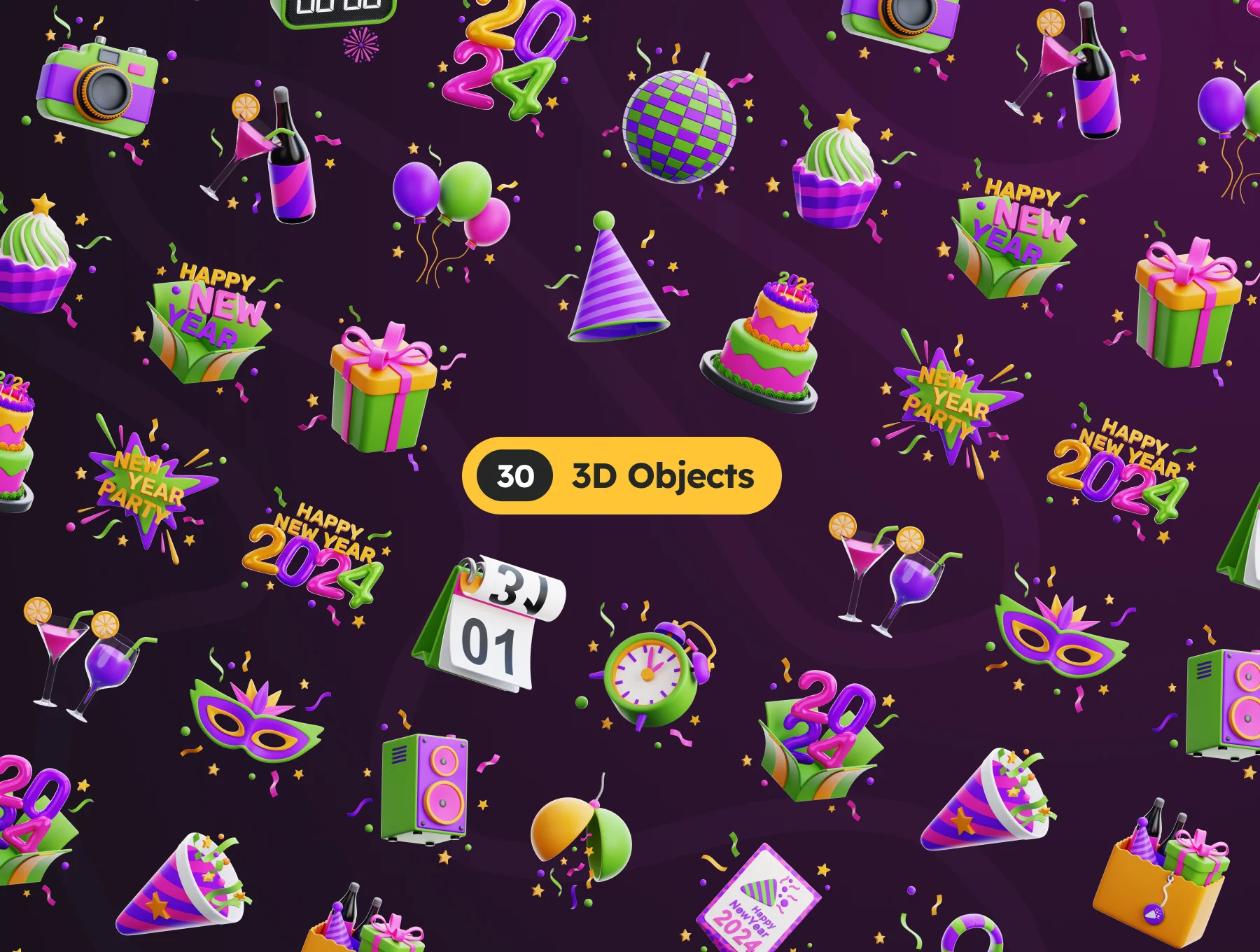 New Year 3D Illustrations 5