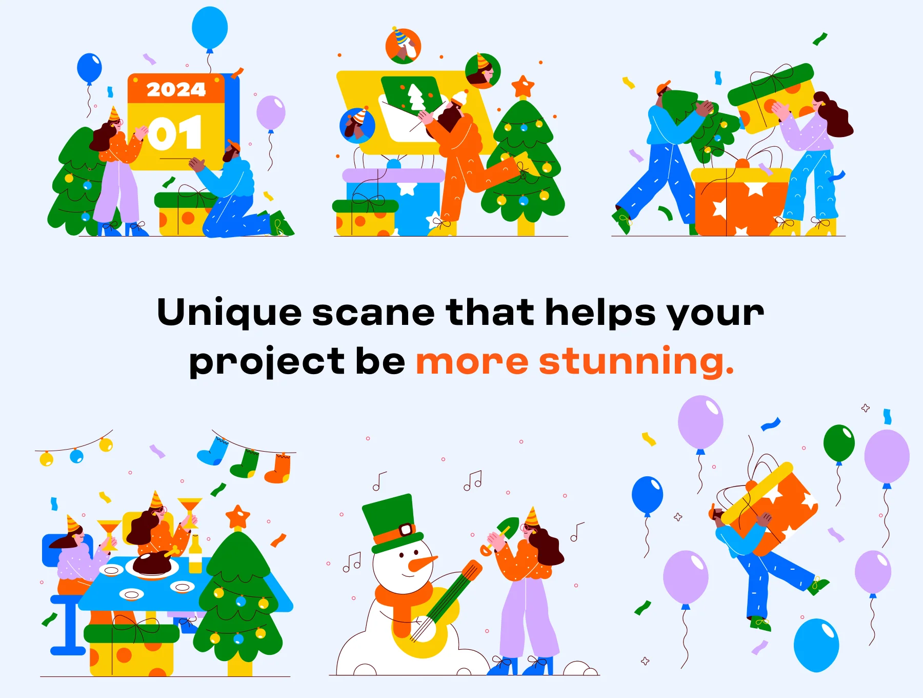 New Year And Christmas Illustration 2
