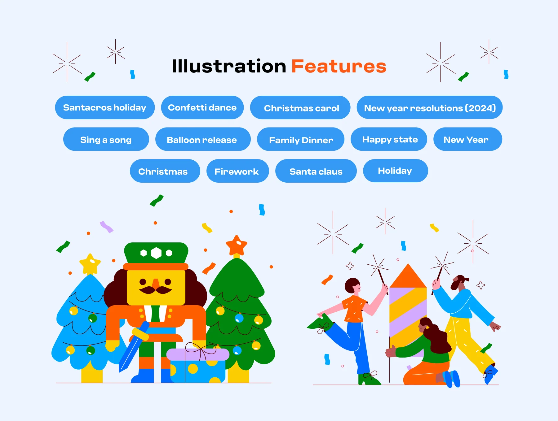 New Year And Christmas Illustration 4
