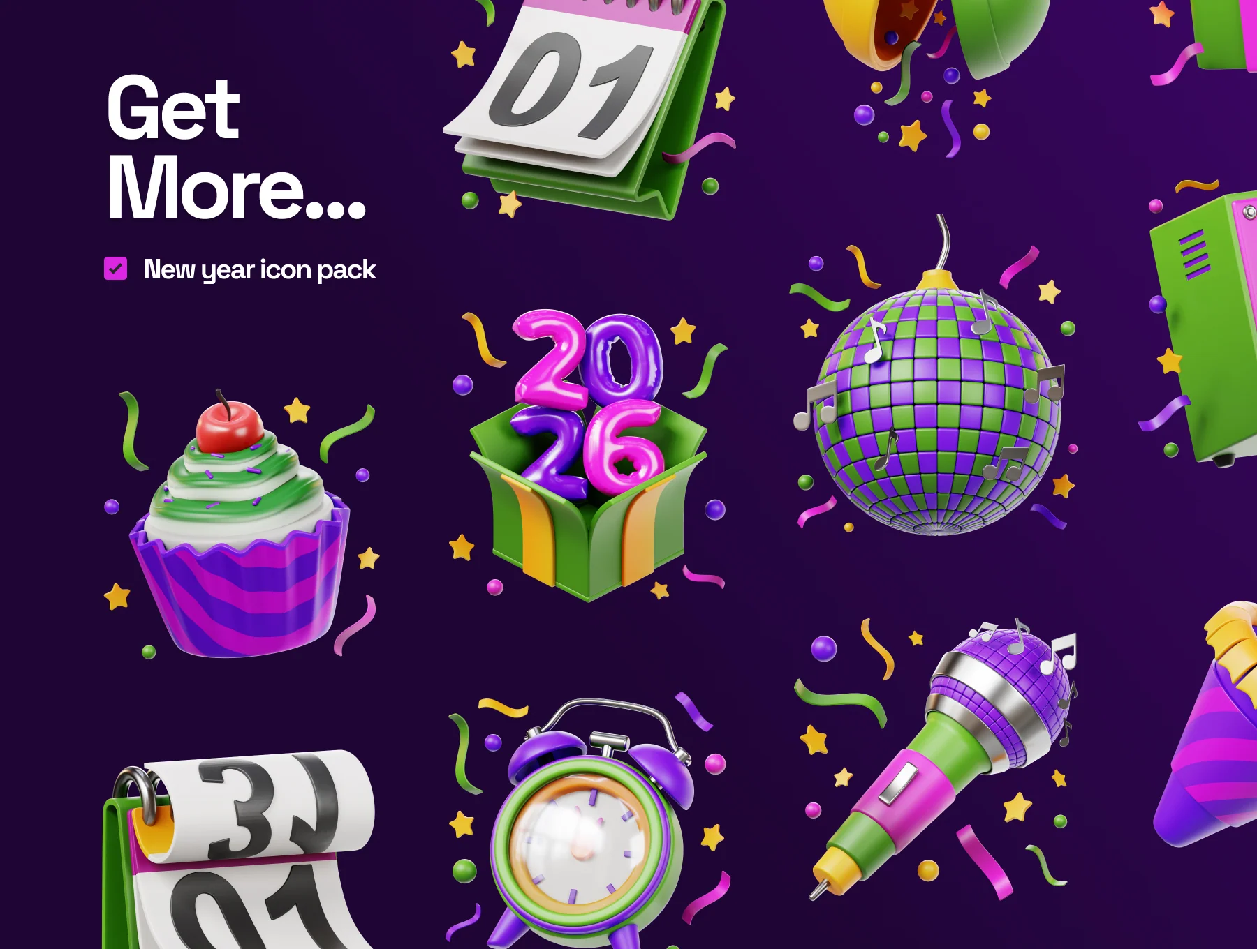 New Year 2026 3D Illustrations 5
