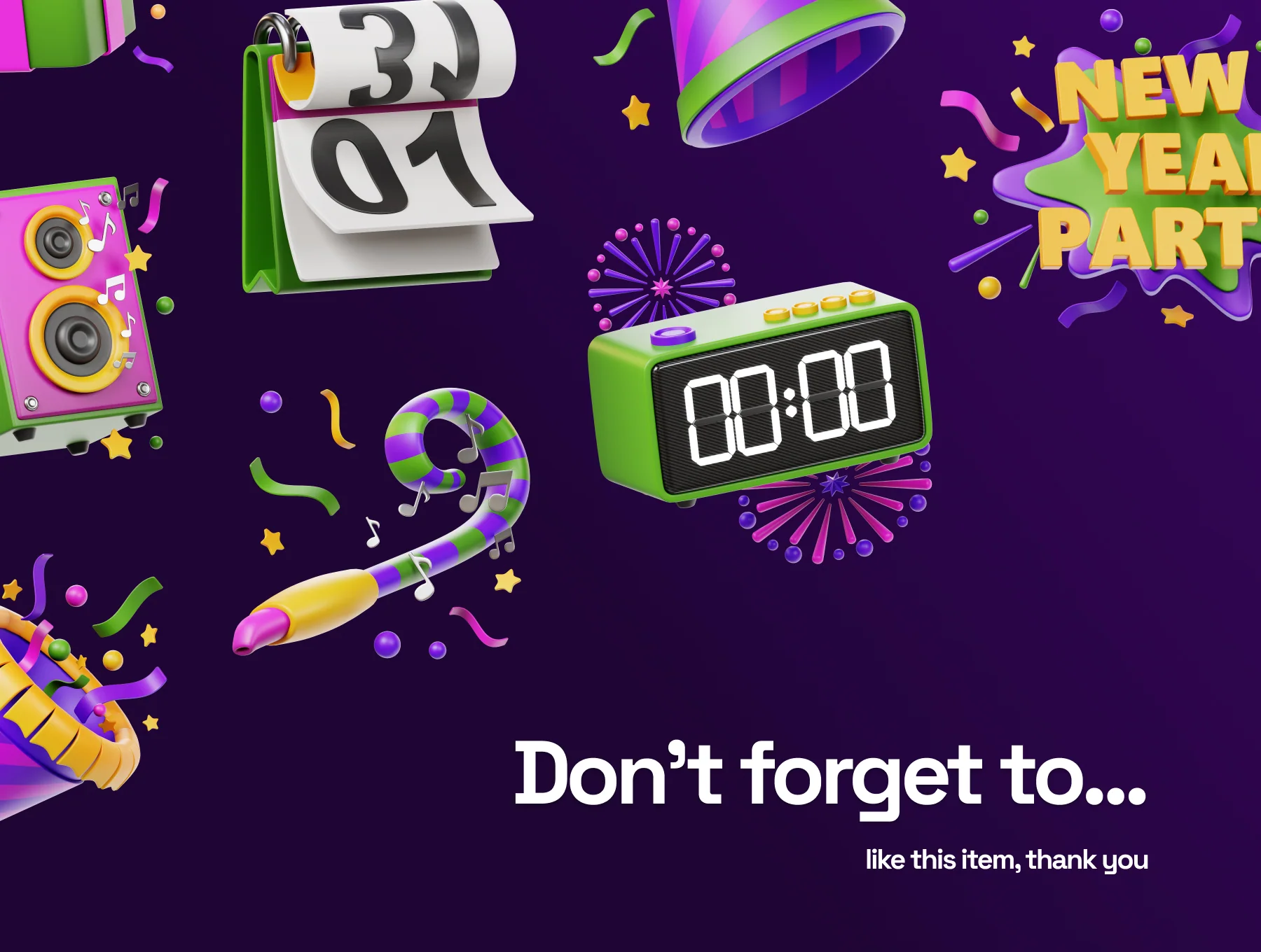 New Year 2026 3D Illustrations 6