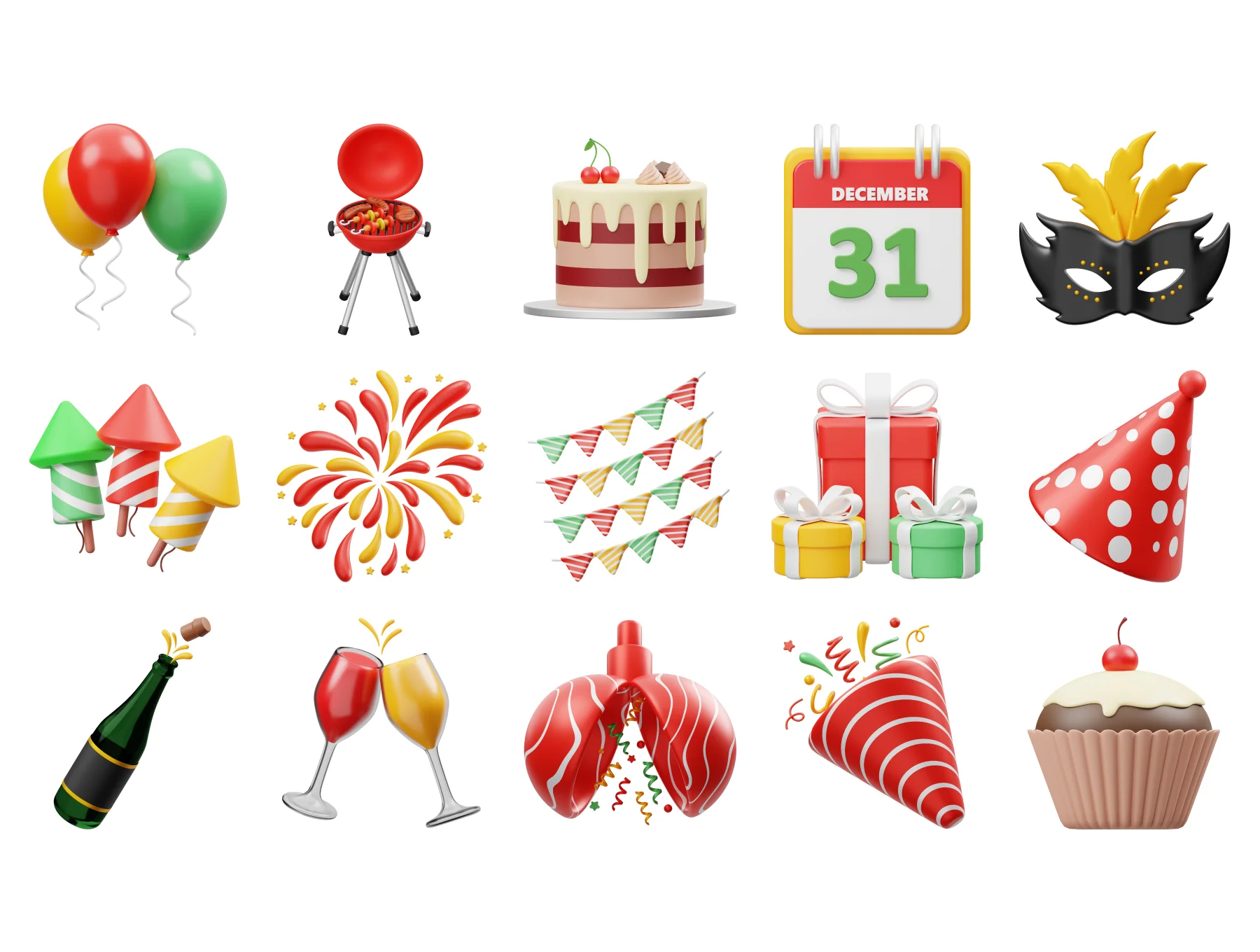 New Year Celebration 3D Icon 5