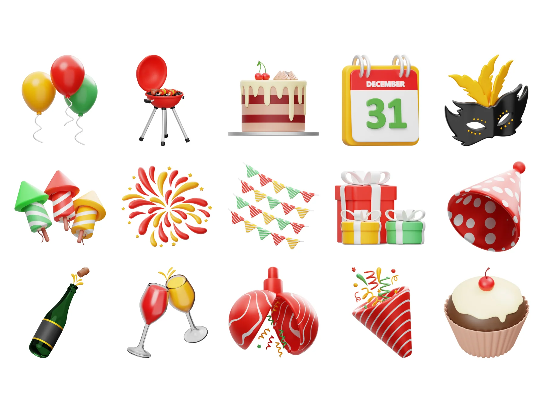New Year Celebration 3D Icon 6