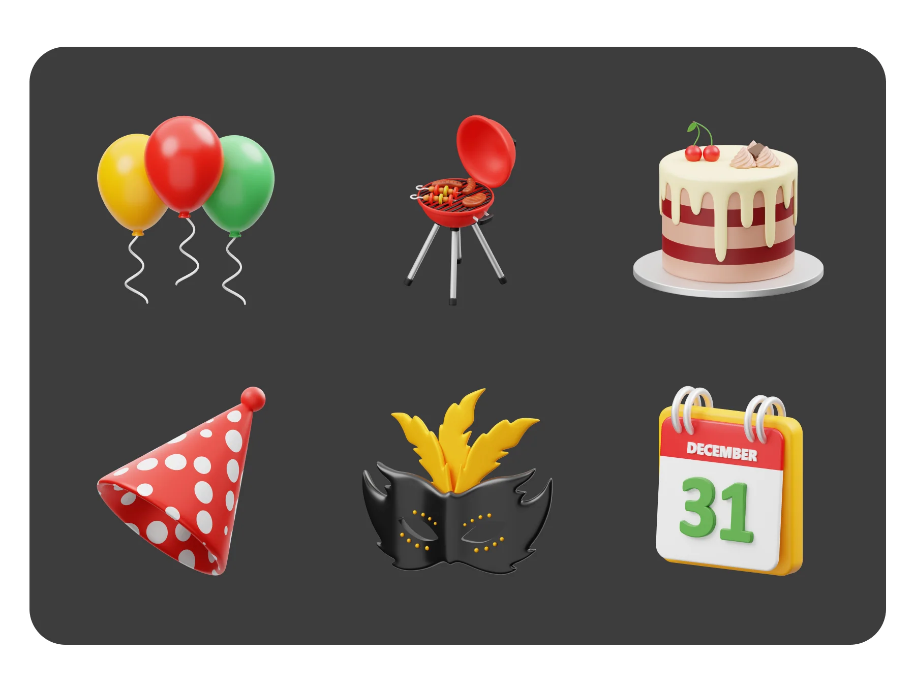 New Year Celebration 3D Icon 7