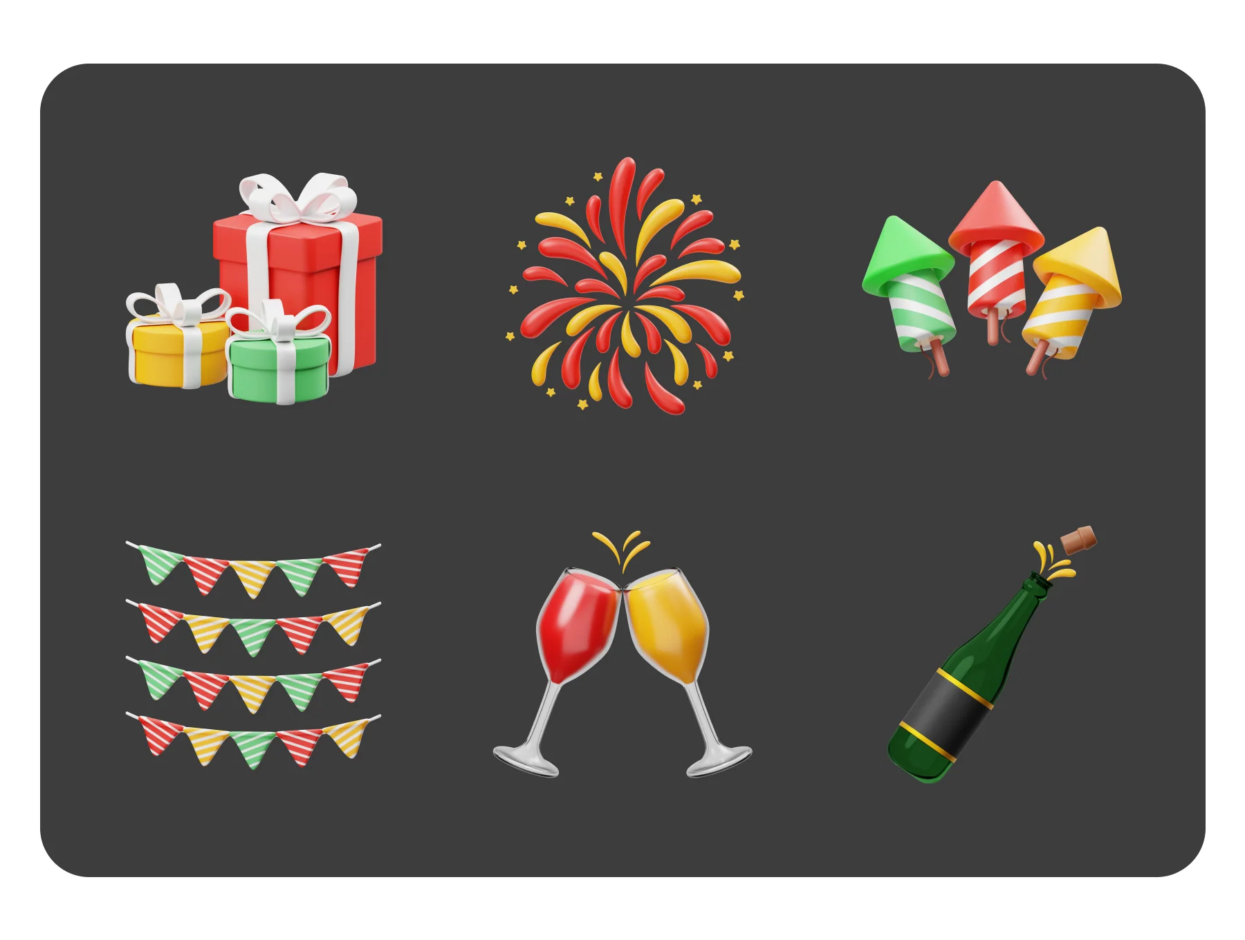New Year Celebration 3D Icon 8