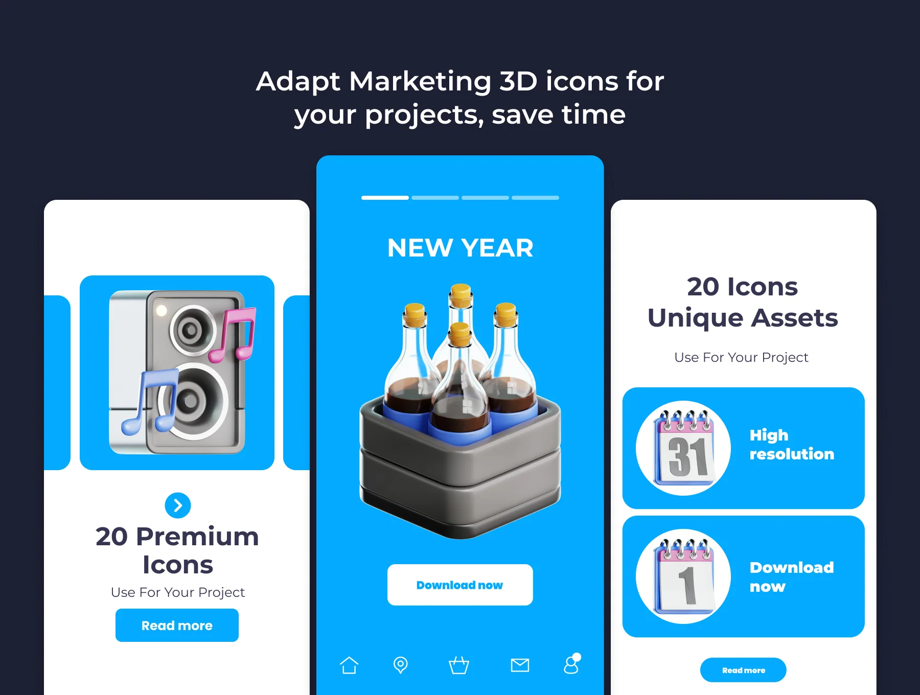New Year Celebration 3D Illustration Pack 3