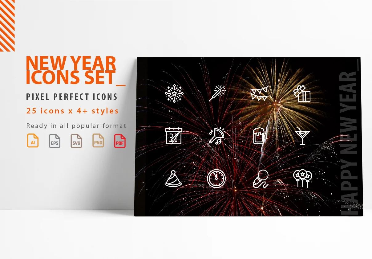 150 New Year Icons Set