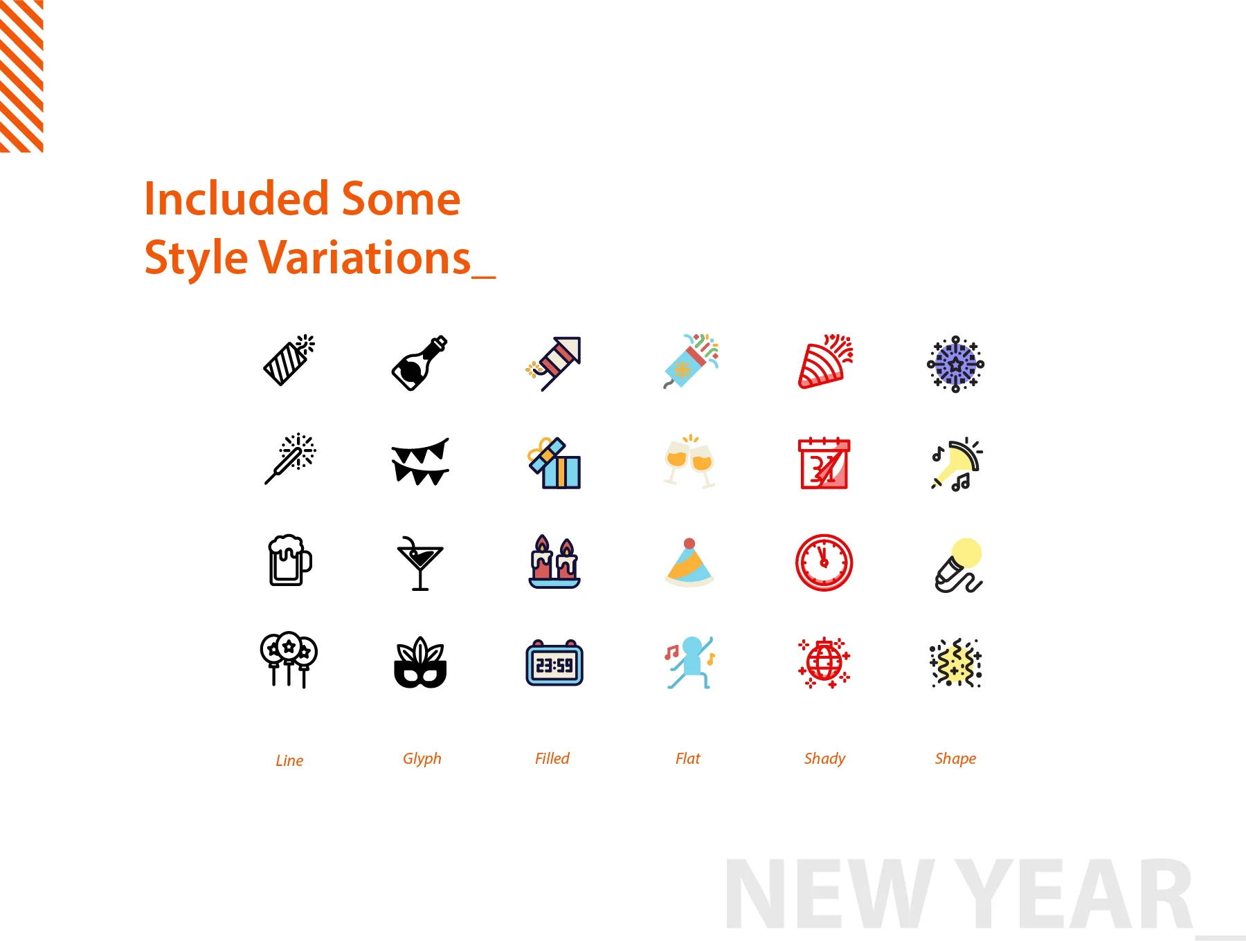 150 New Year Icons Set 5