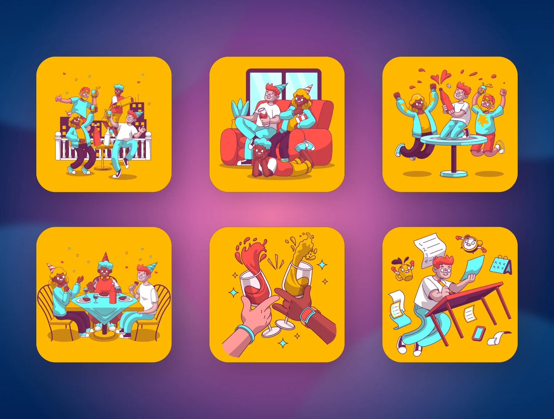 New Year Illustration Pack 7