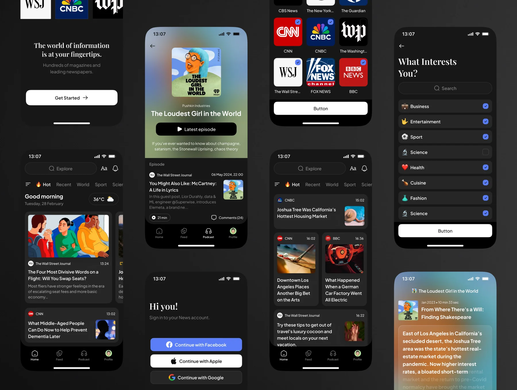 News Podcast App UI Kit 10