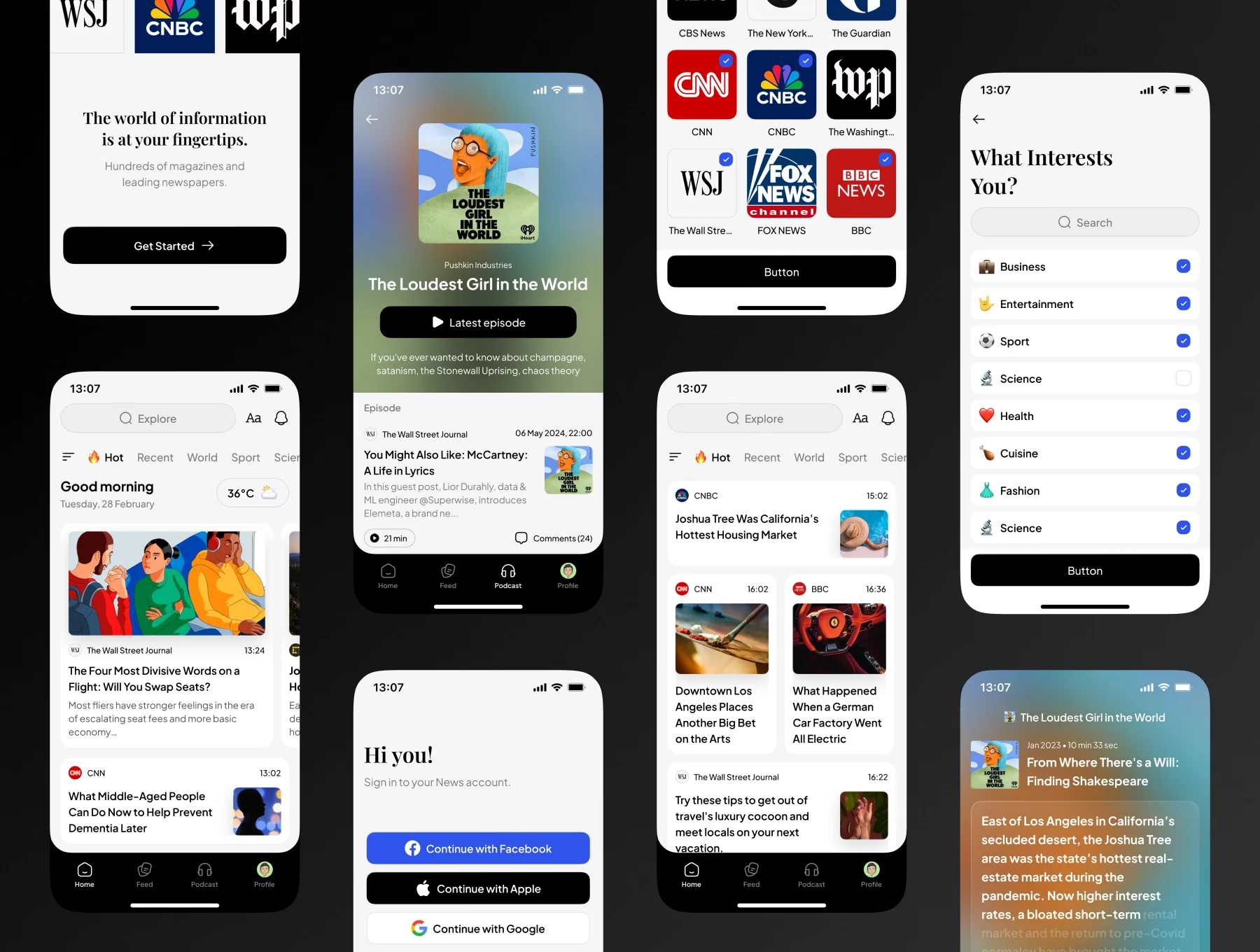 News Podcast App UI Kit 8