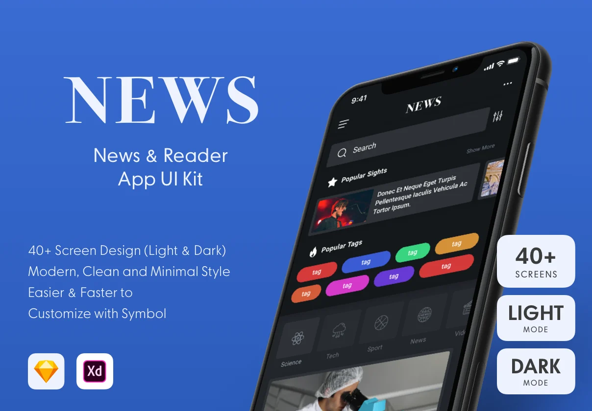 News & Reader Mobile App UI Kit