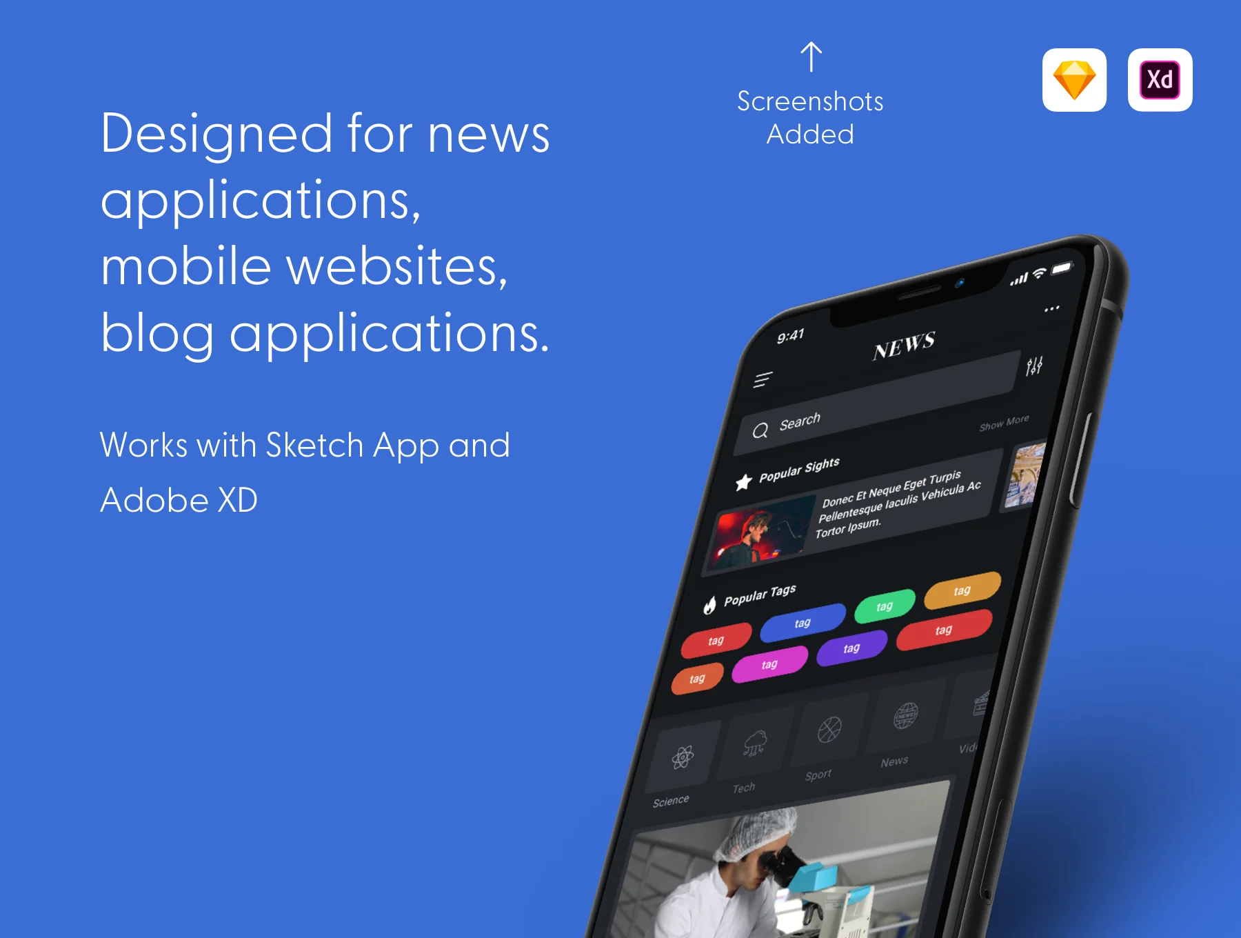 News & Reader Mobile App UI Kit 2