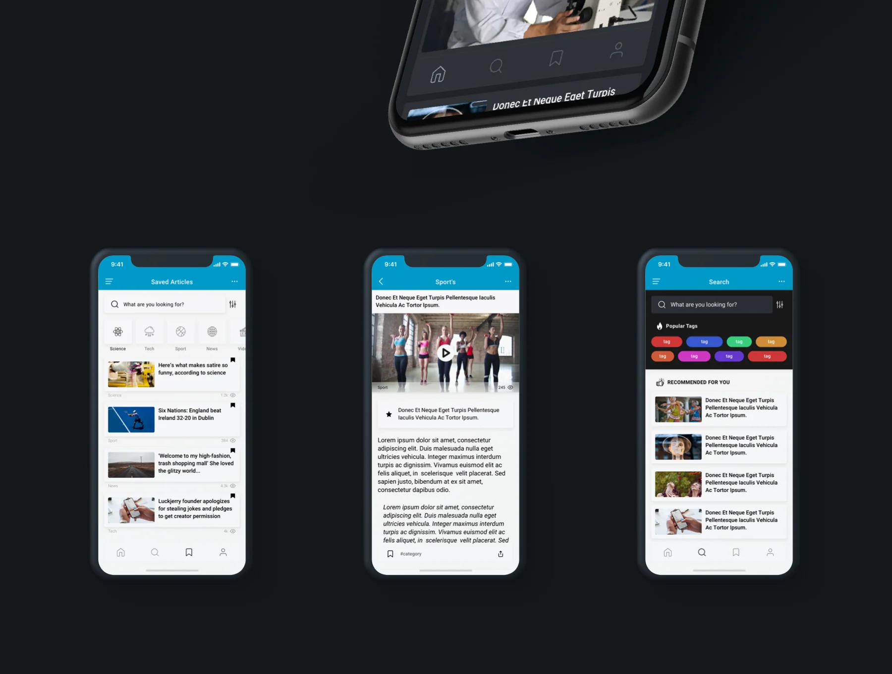 News & Reader Mobile App UI Kit 4