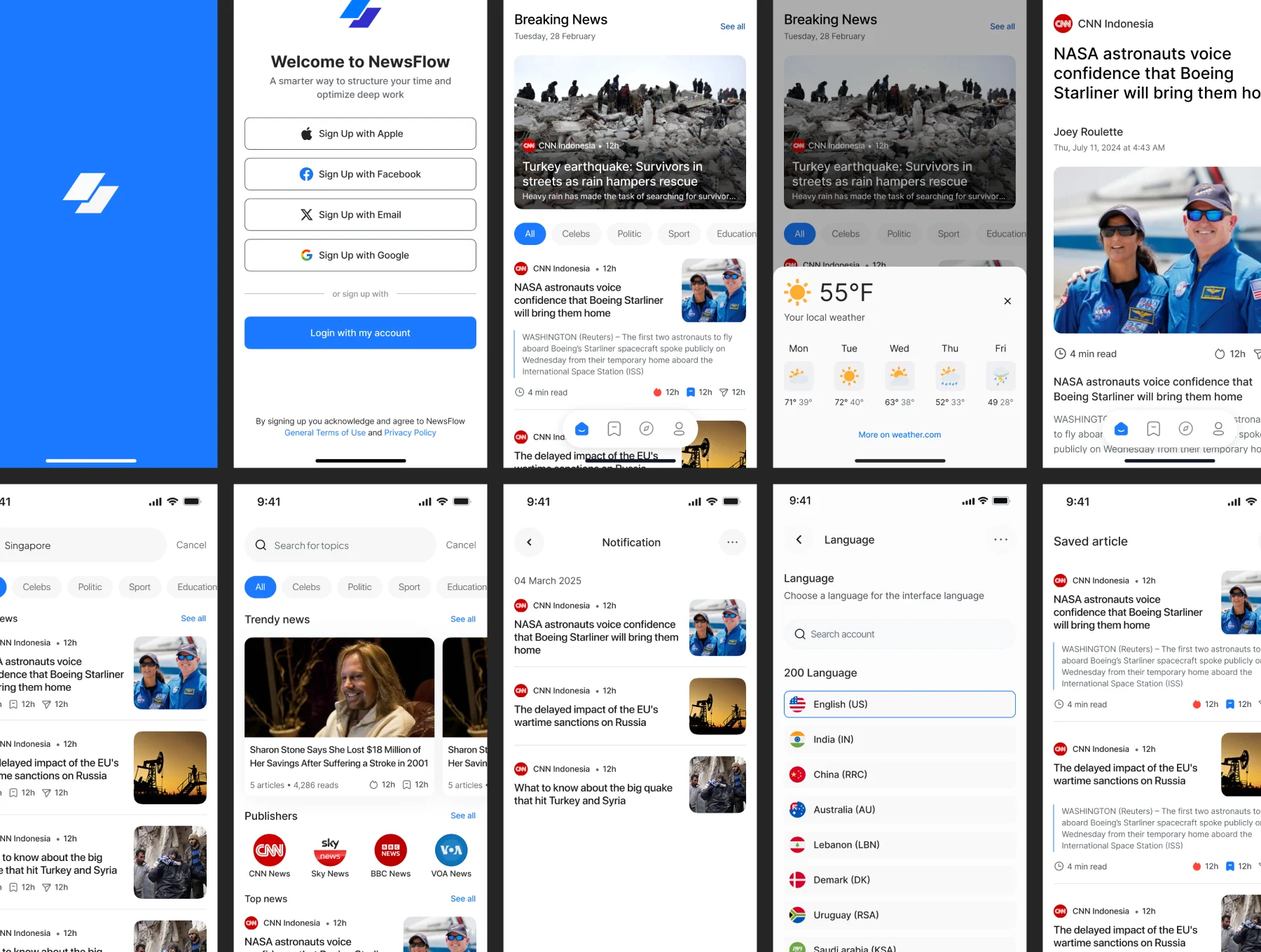 NewsFlow - Digital News App 7