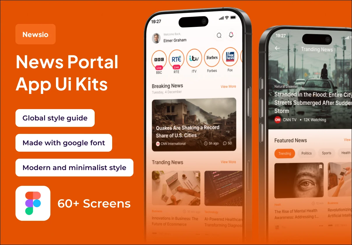 Newsio - News Portal Premium UI KIts App