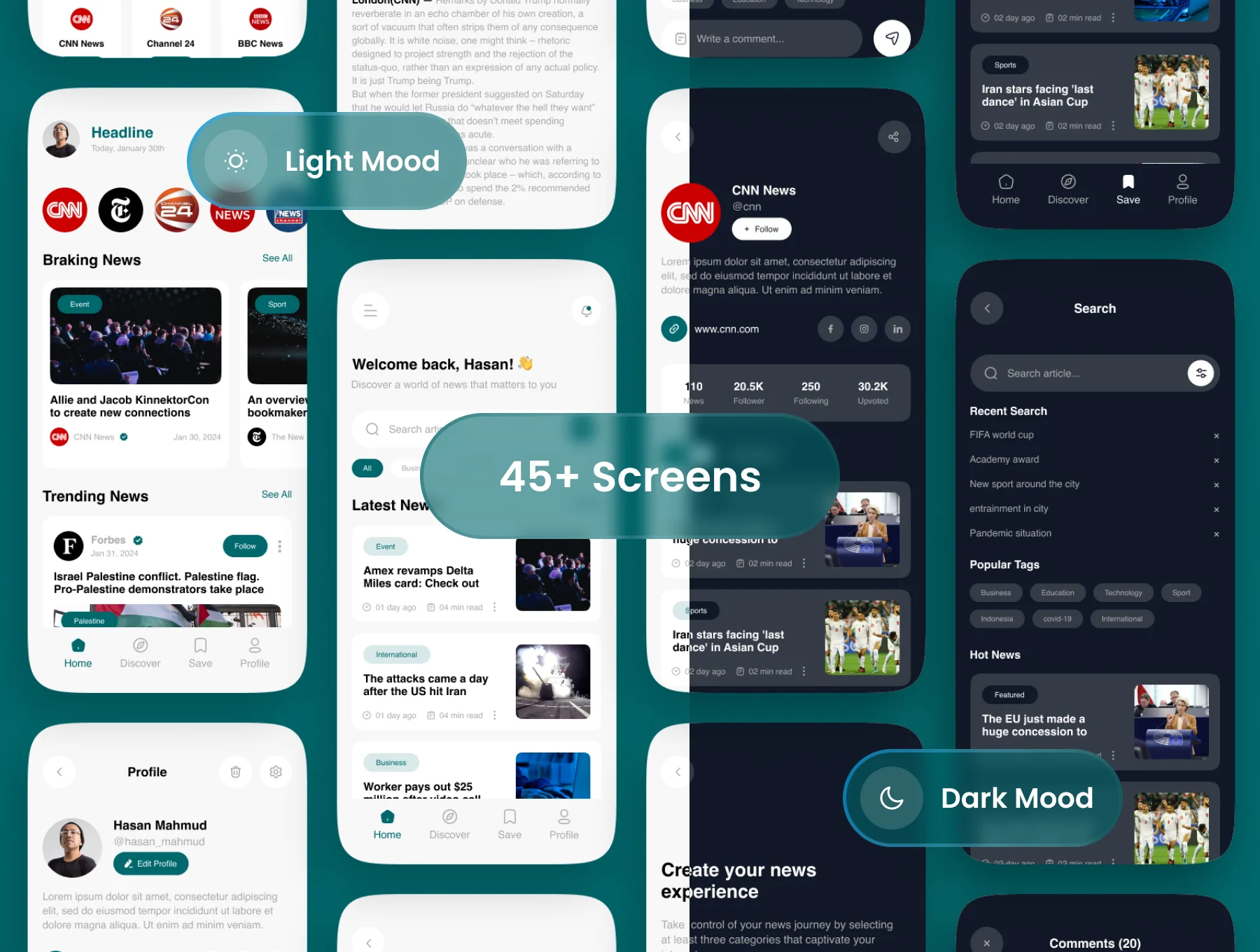 NewsN - AI News Aggregator App UI Kit 3