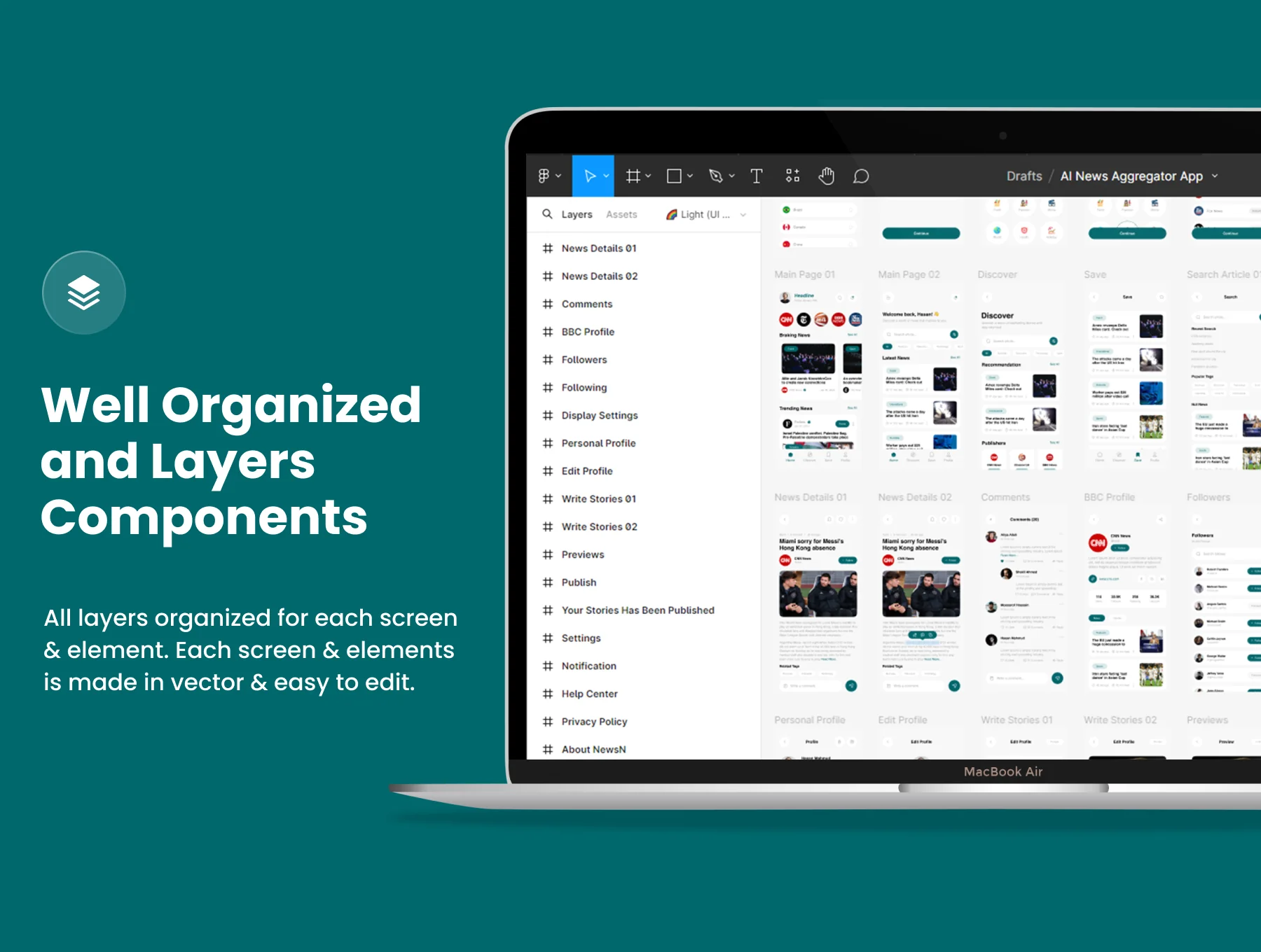 NewsN - AI News Aggregator App UI Kit 4