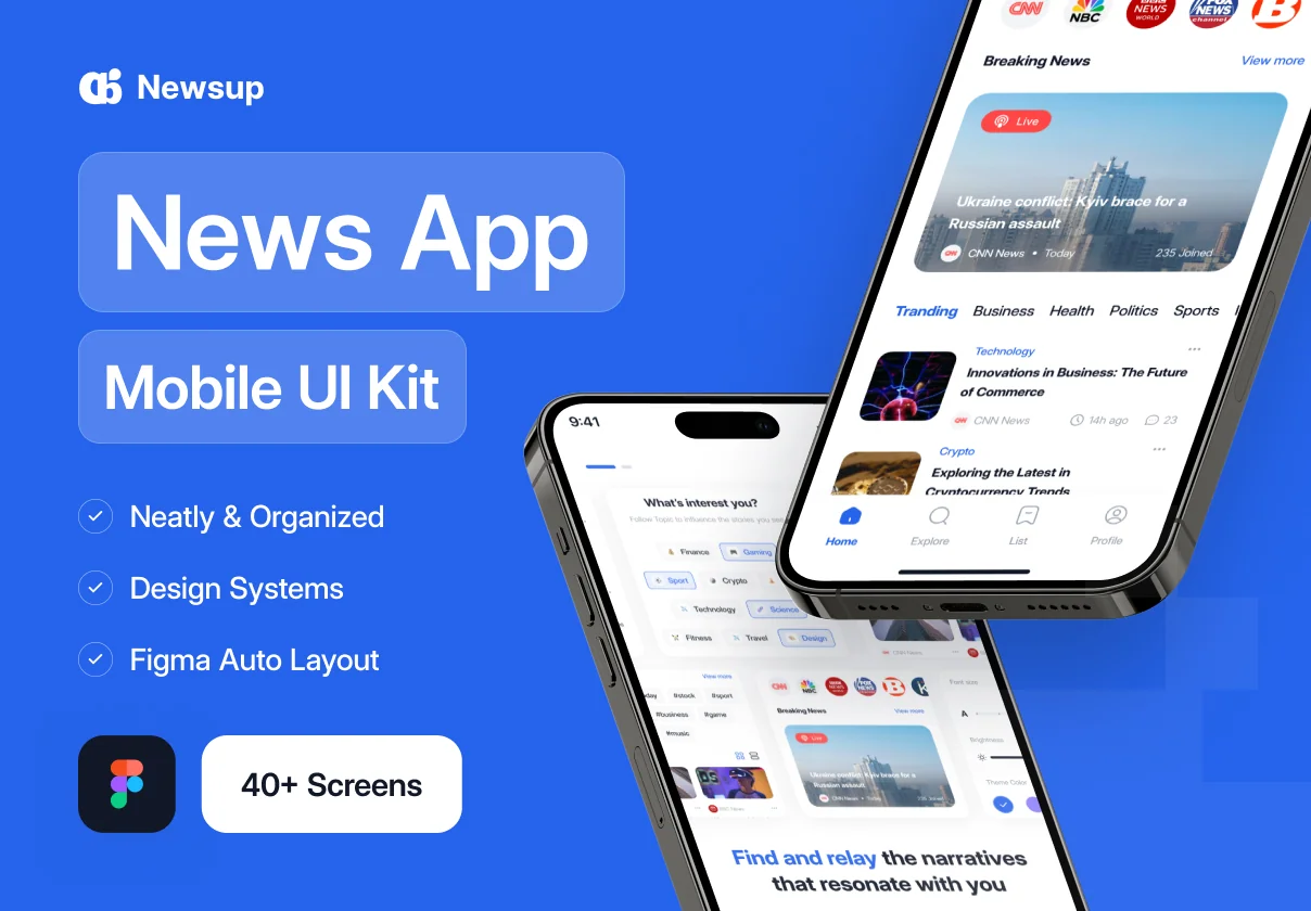 Newsup - News App UI Kit
