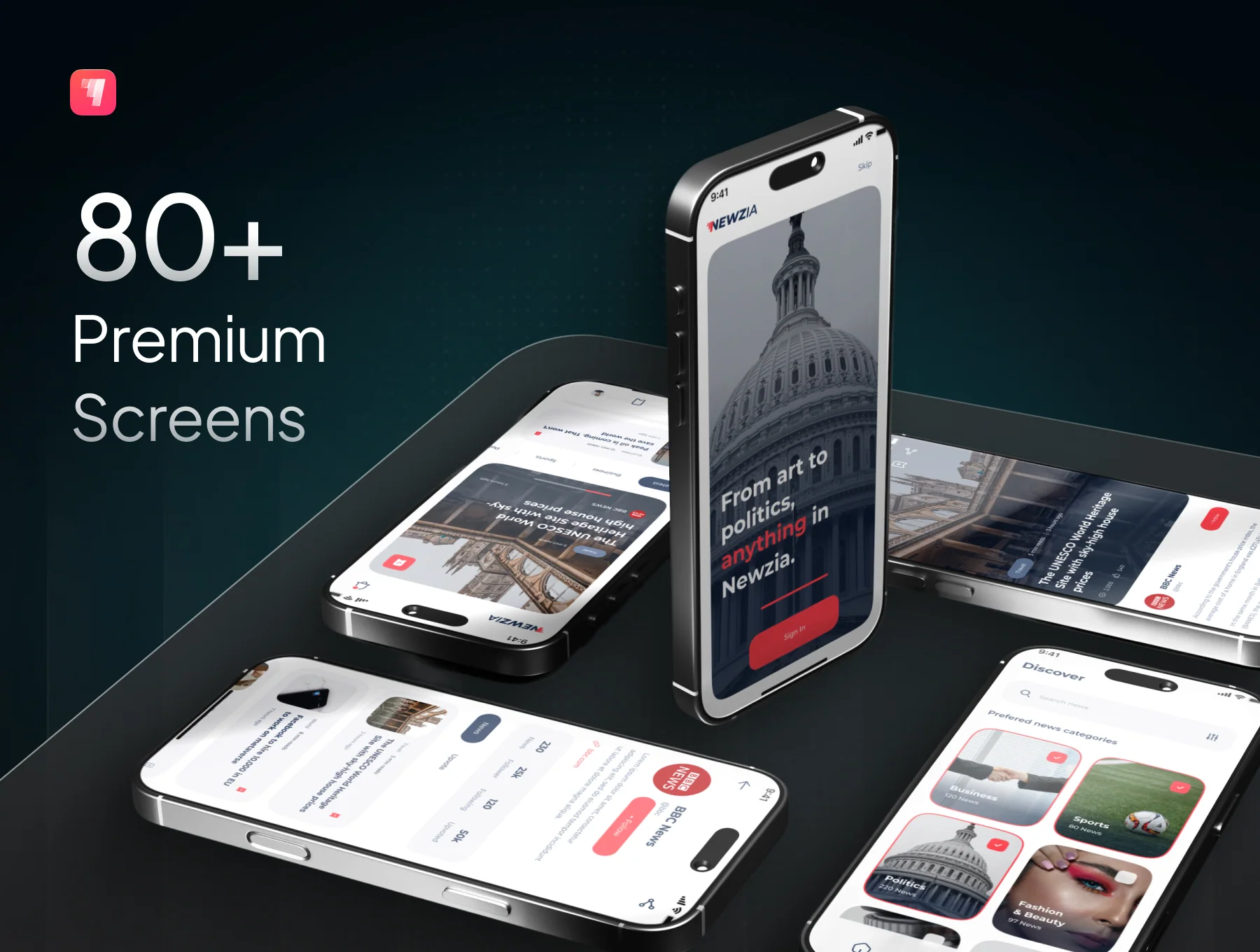 Newzia - Modern Mobile News App UI Kit 2