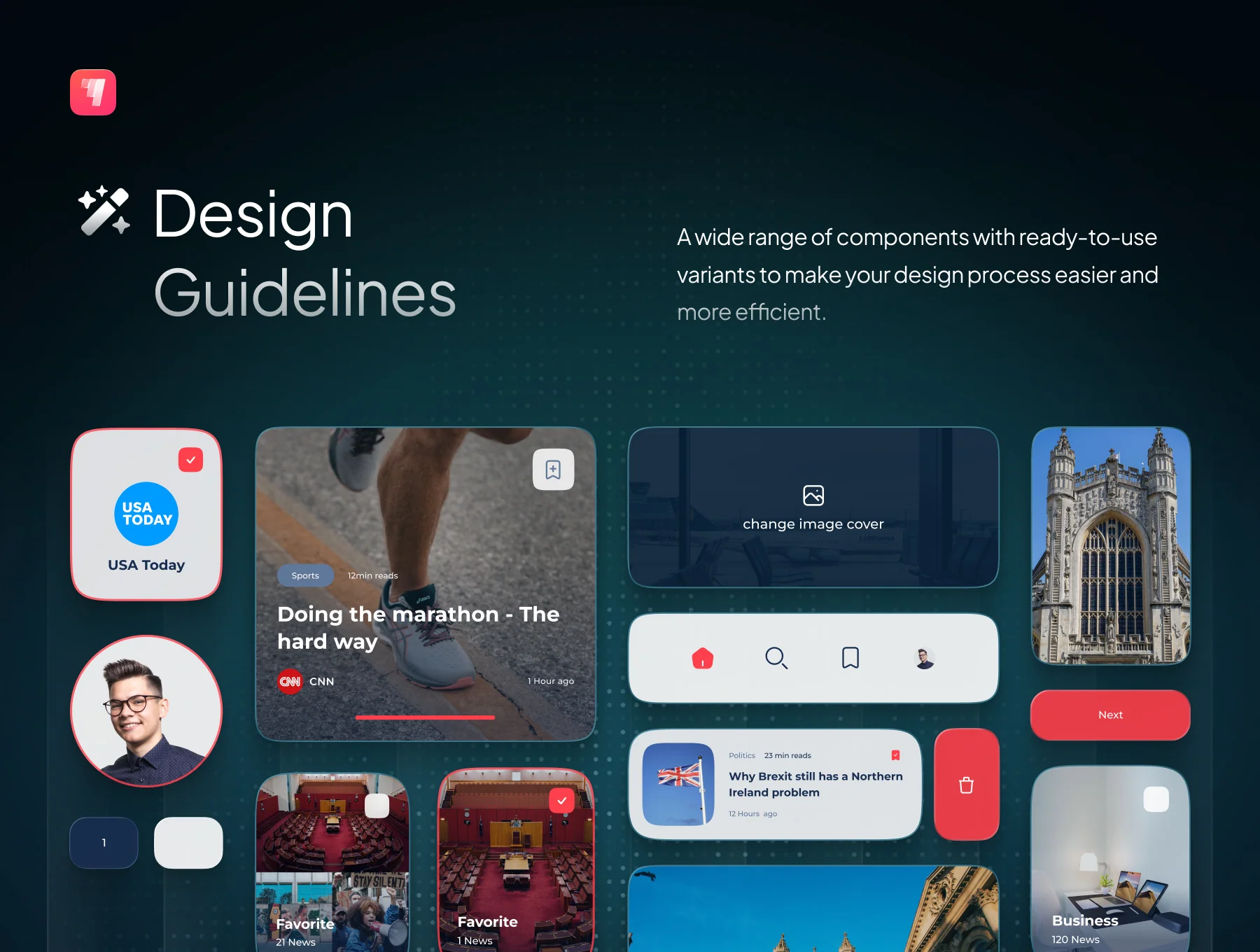 Newzia - Modern Mobile News App UI Kit 3