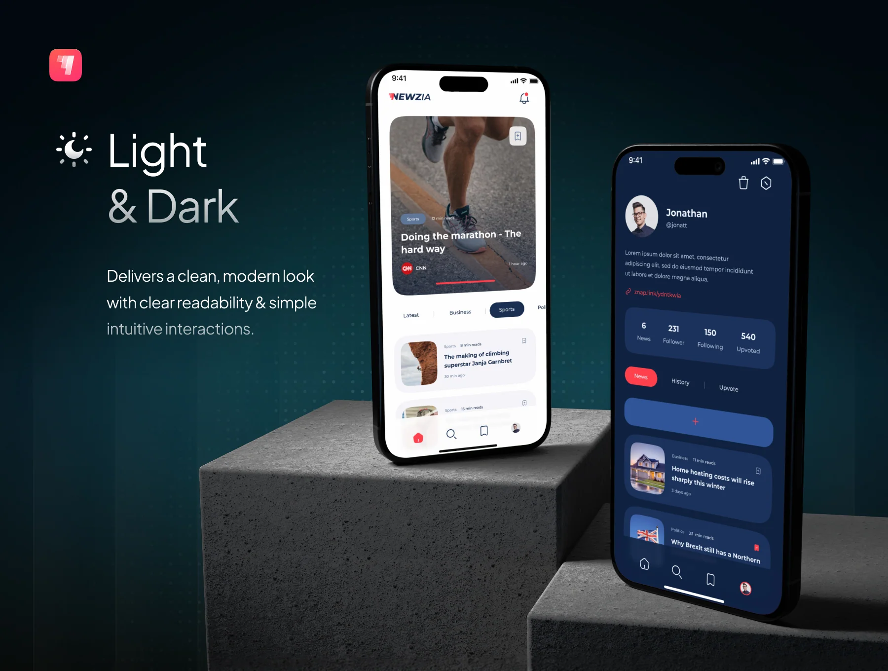 Newzia - Modern Mobile News App UI Kit 5