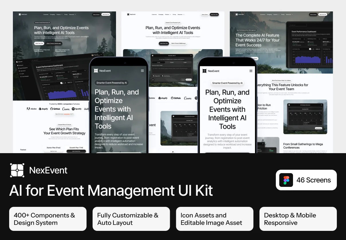 NexEvent - AI for Event Management Website UI Kit