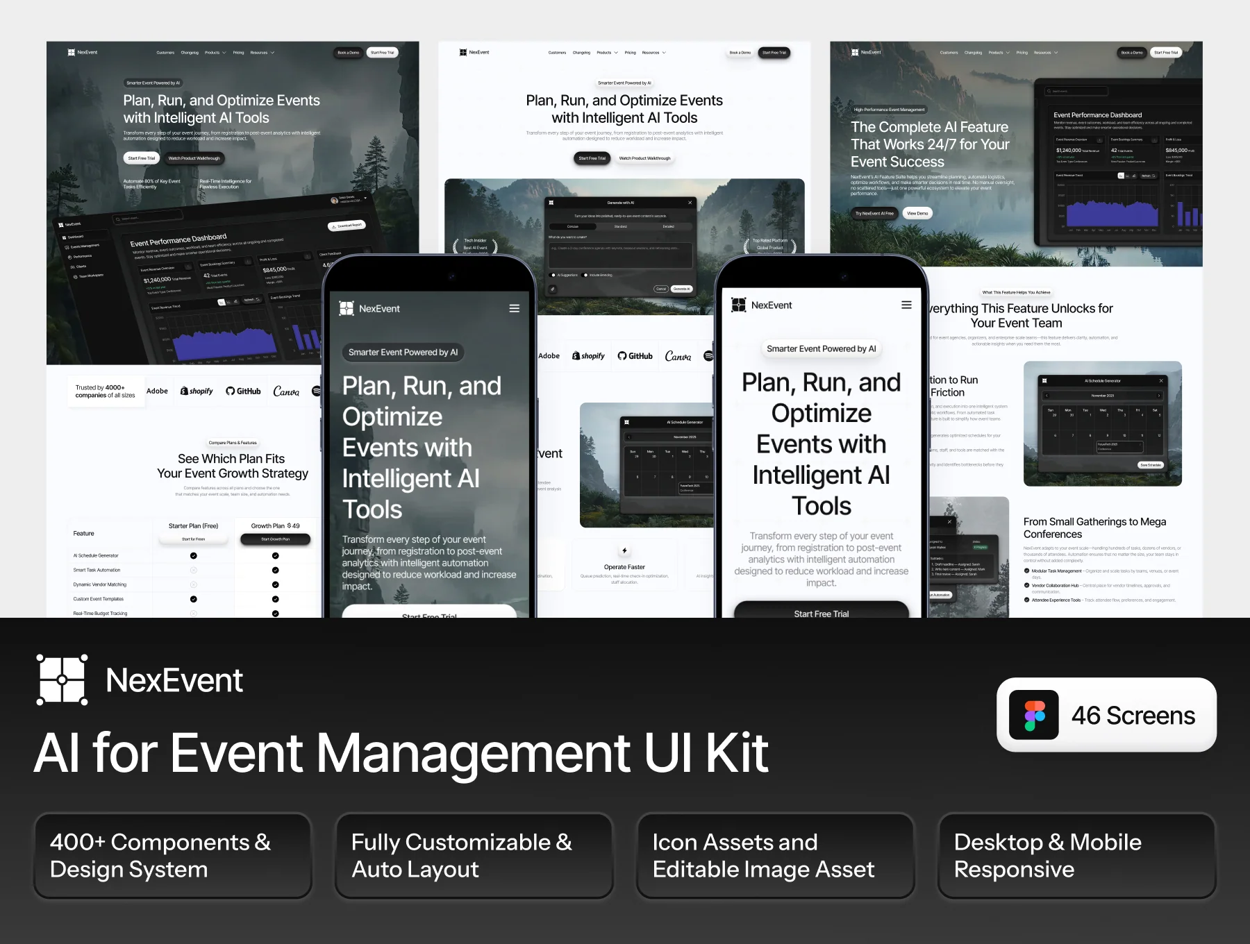 NexEvent - AI for Event Management Website UI Kit