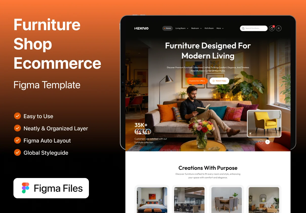 Nexivo — Modern Furniture E-Commerce Website UI Kit