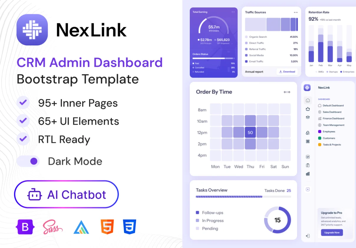 NexLink | CRM Admin Dashboard Bootstrap Template + RTL