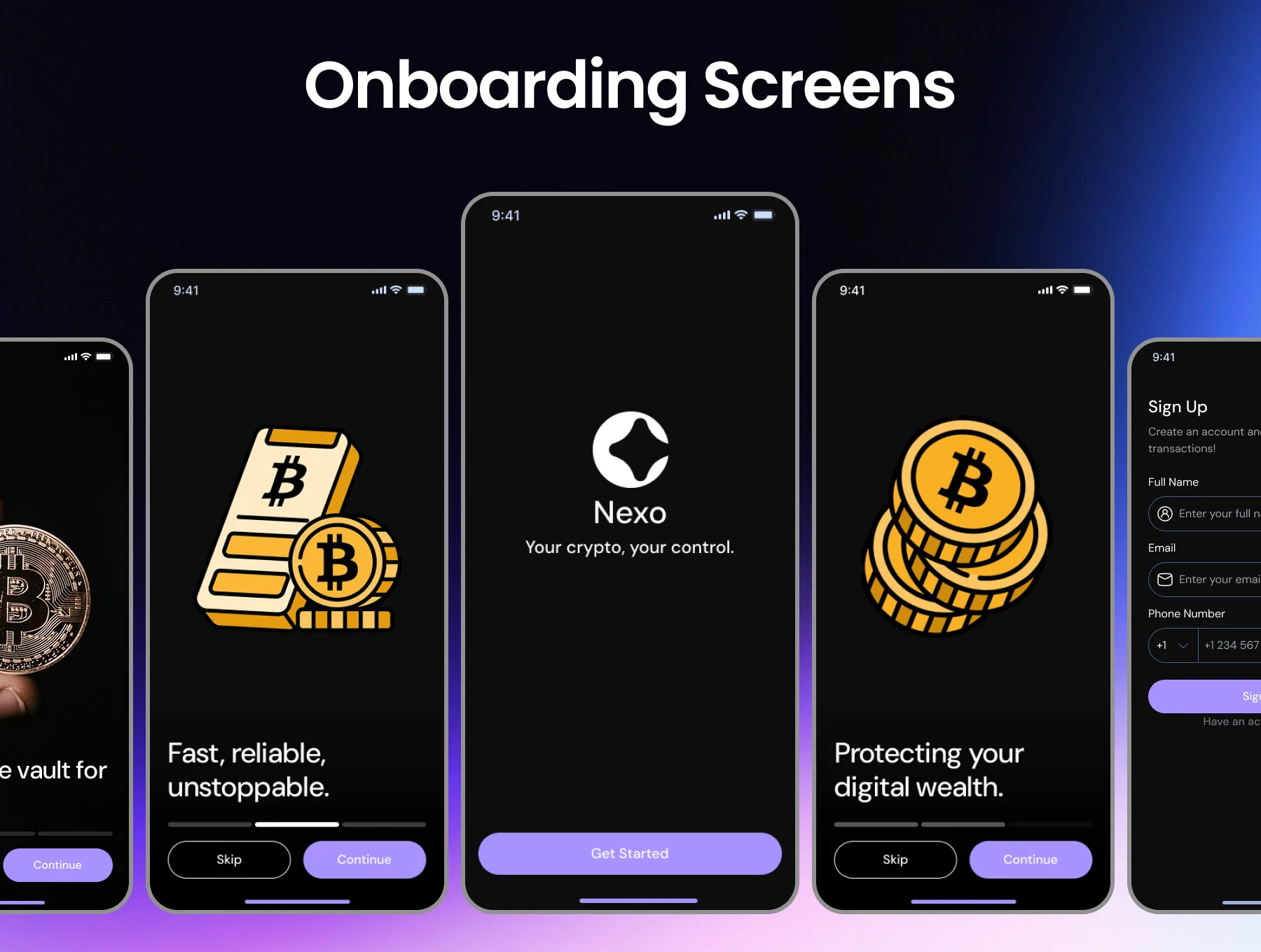 Nexo Crypto Wallet Mobile App Ui kit 3