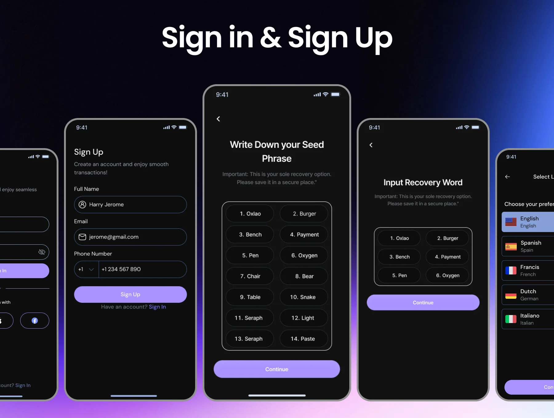 Nexo Crypto Wallet Mobile App Ui kit 4