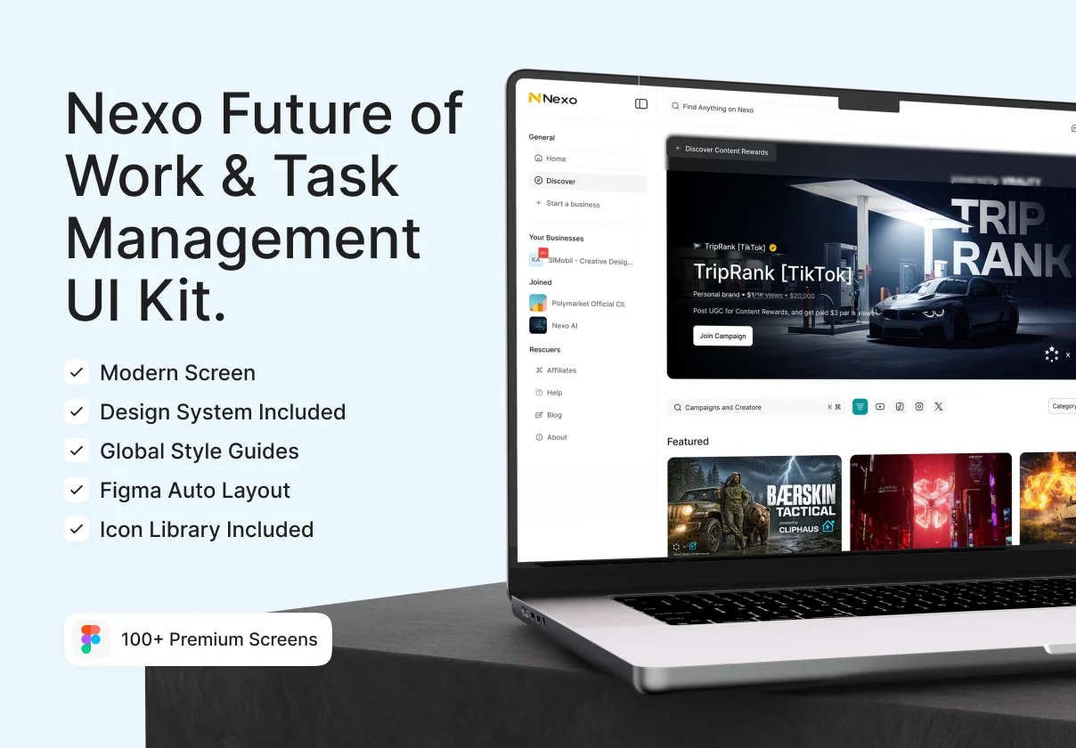 Nexo — Future of Work & Task Management UI Kit