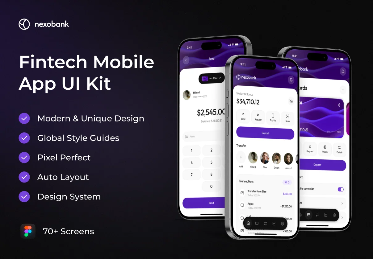 Nexobank - Fintech Mobile App UI Kit