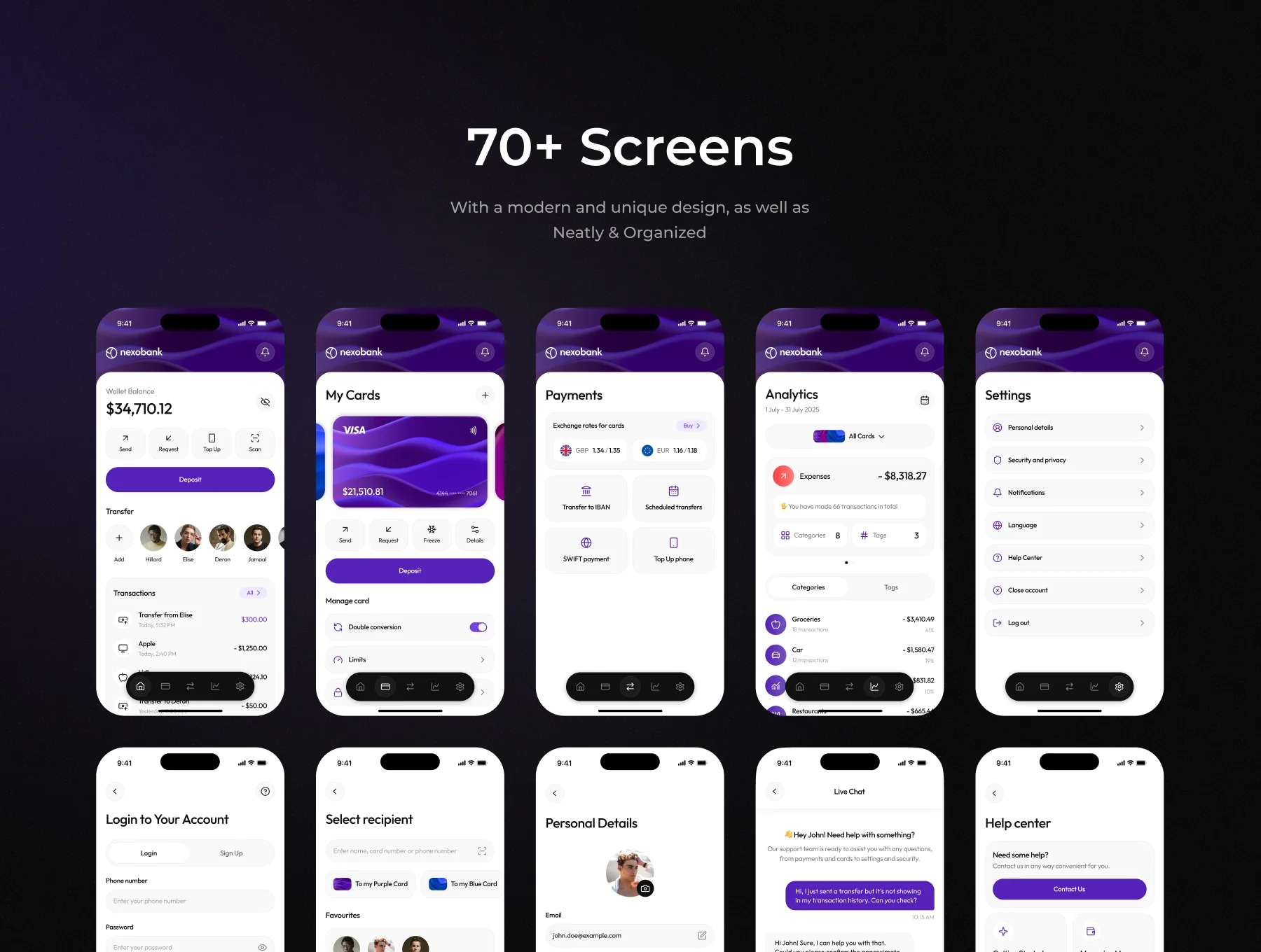 Nexobank - Fintech Mobile App UI Kit 3