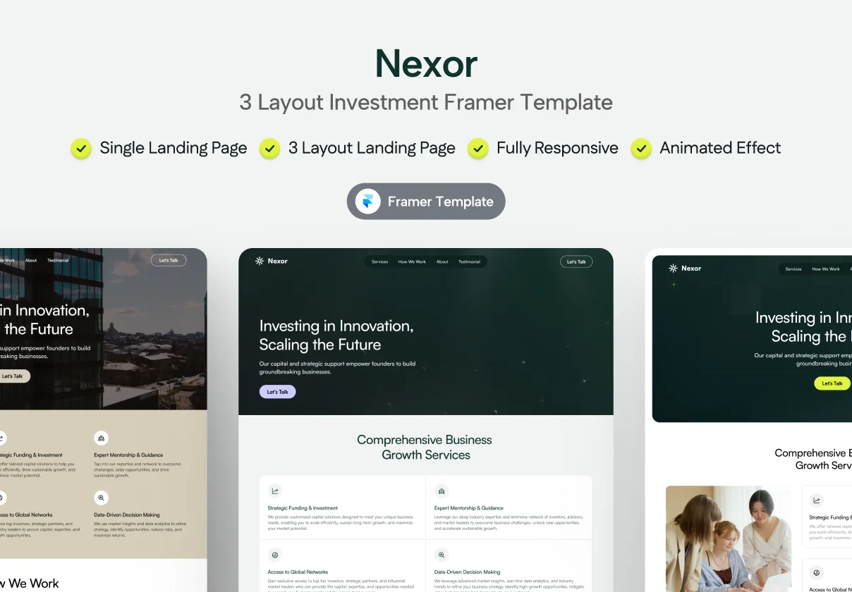 Nexor - Investment Framer Template