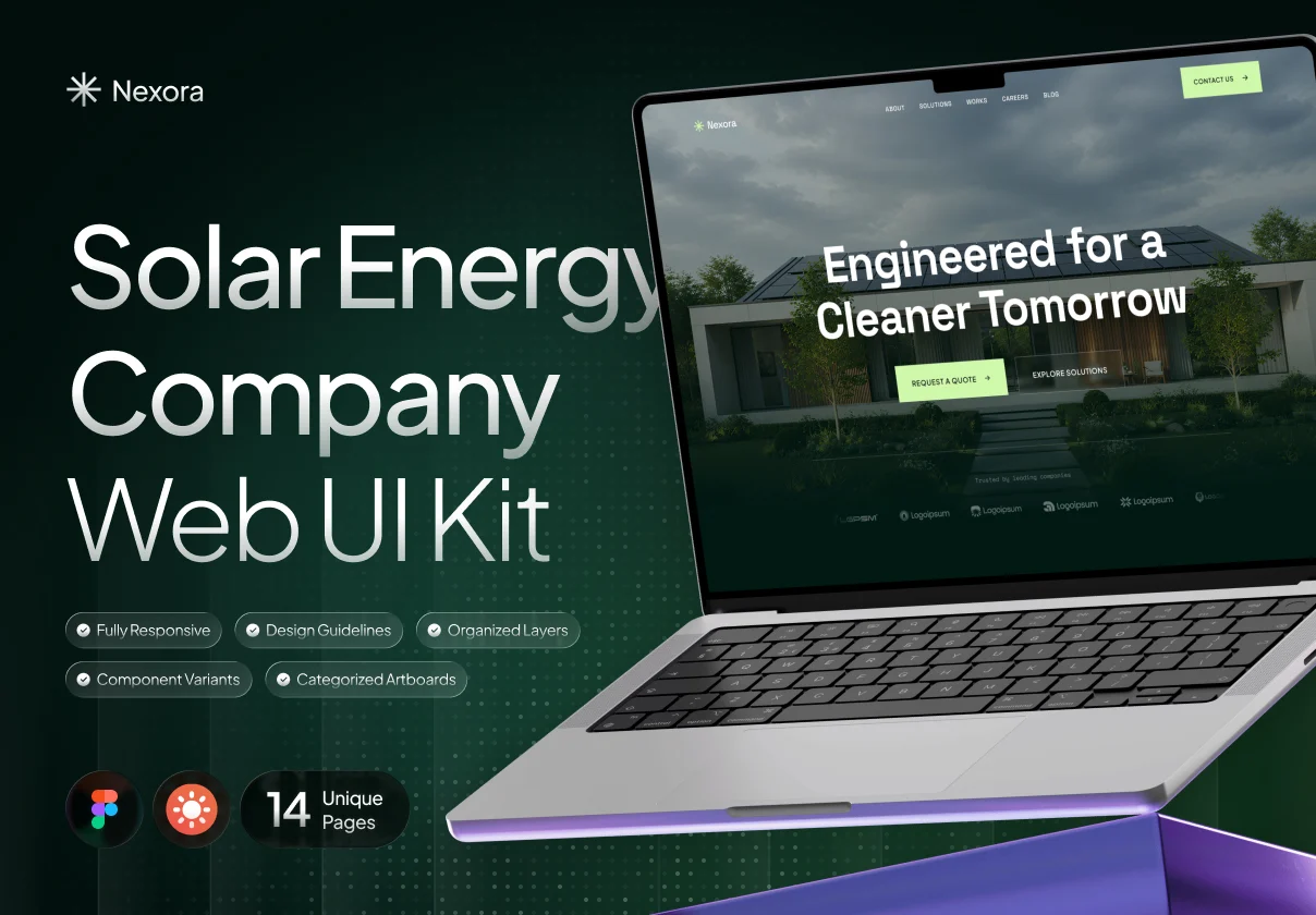 Nexora - Solar & Renewable Energy Website UI Kit