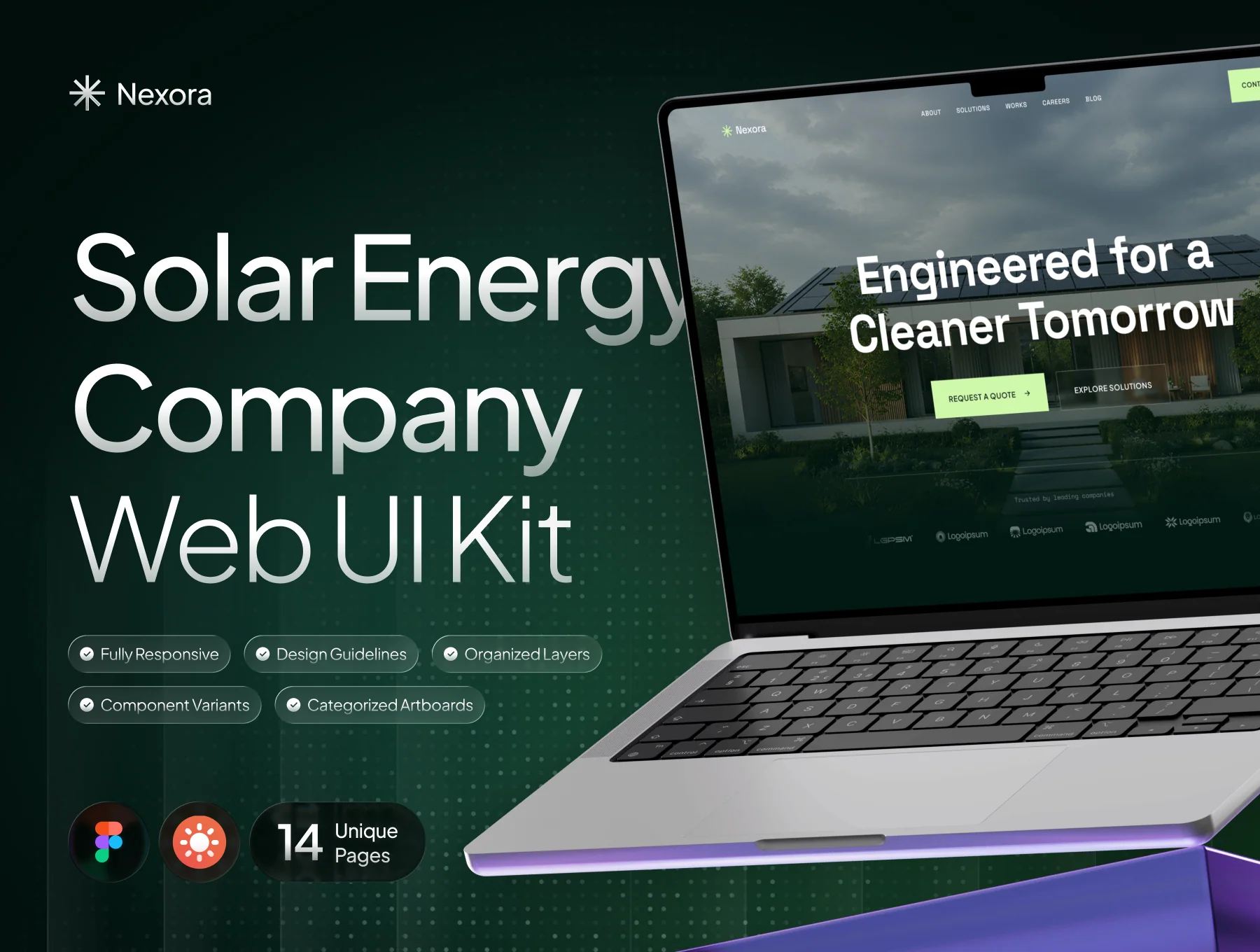 Nexora - Solar & Renewable Energy Website UI Kit
