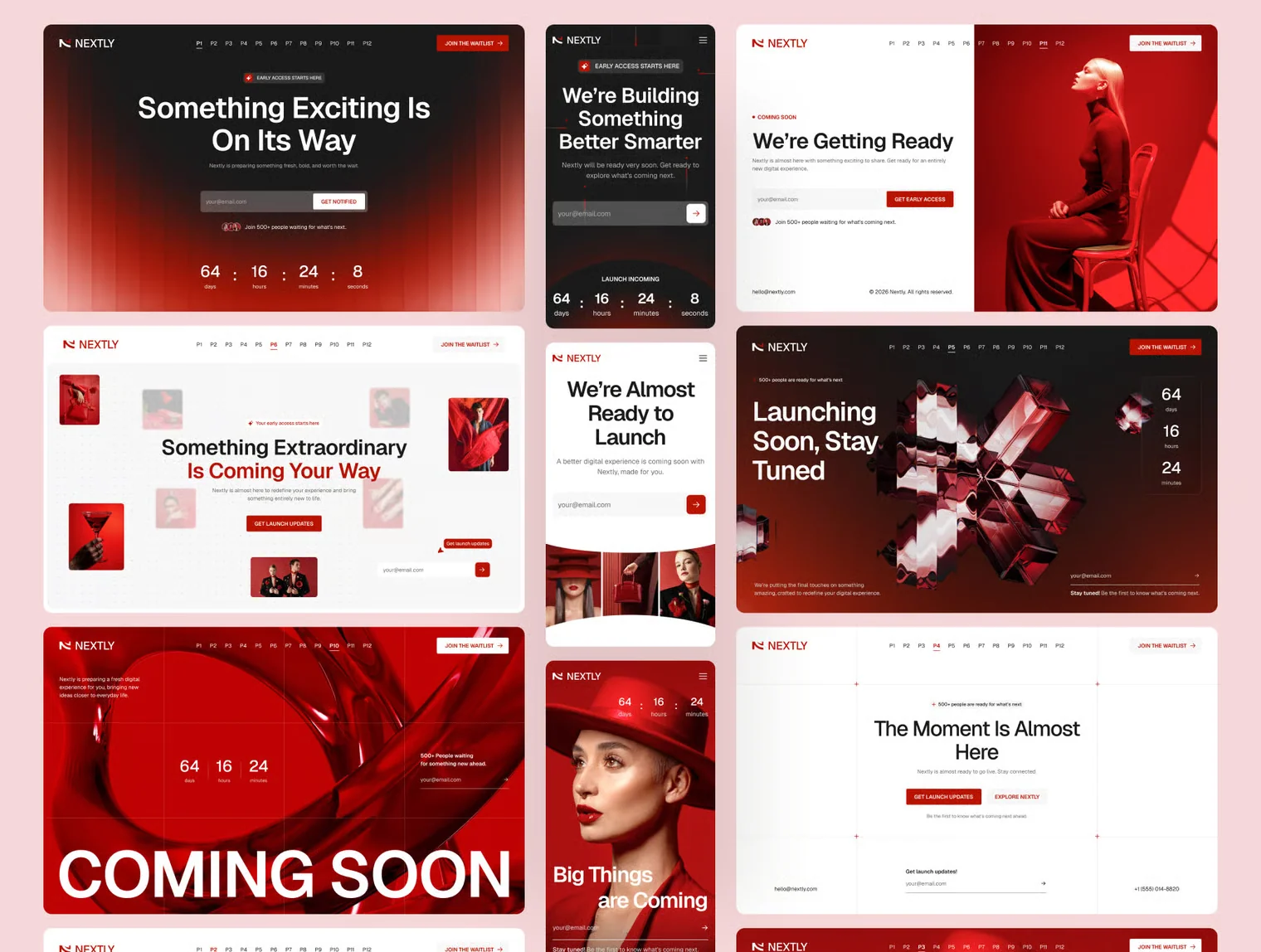 Nextly - Launch and Coming Soon Website Template Collection 3