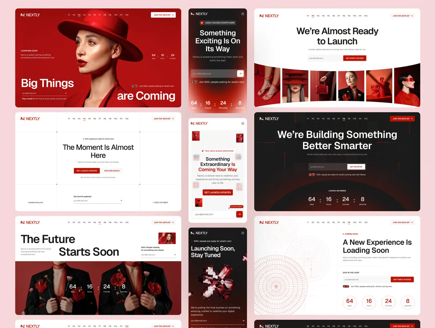 Nextly - Launch and Coming Soon Website Template Collection 4