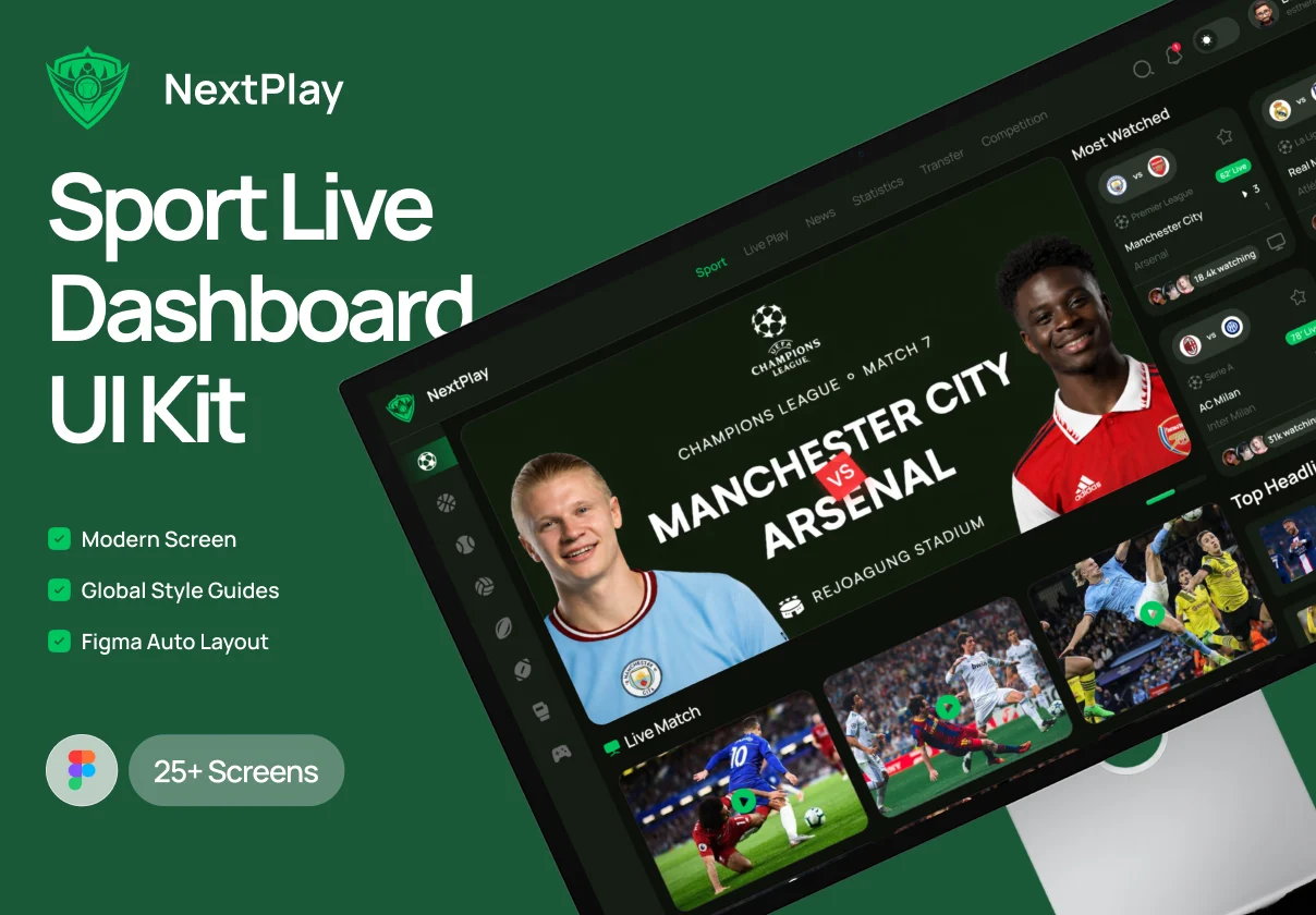 NextPlay - Sports Live Dashboard UI Kit