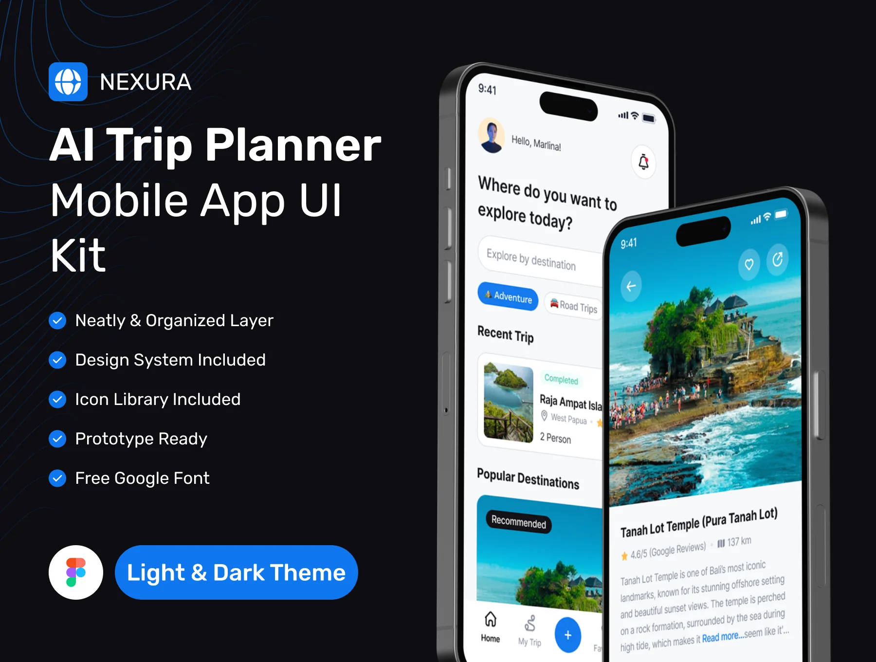 Nexura - AI Trip Planner App UI Kit