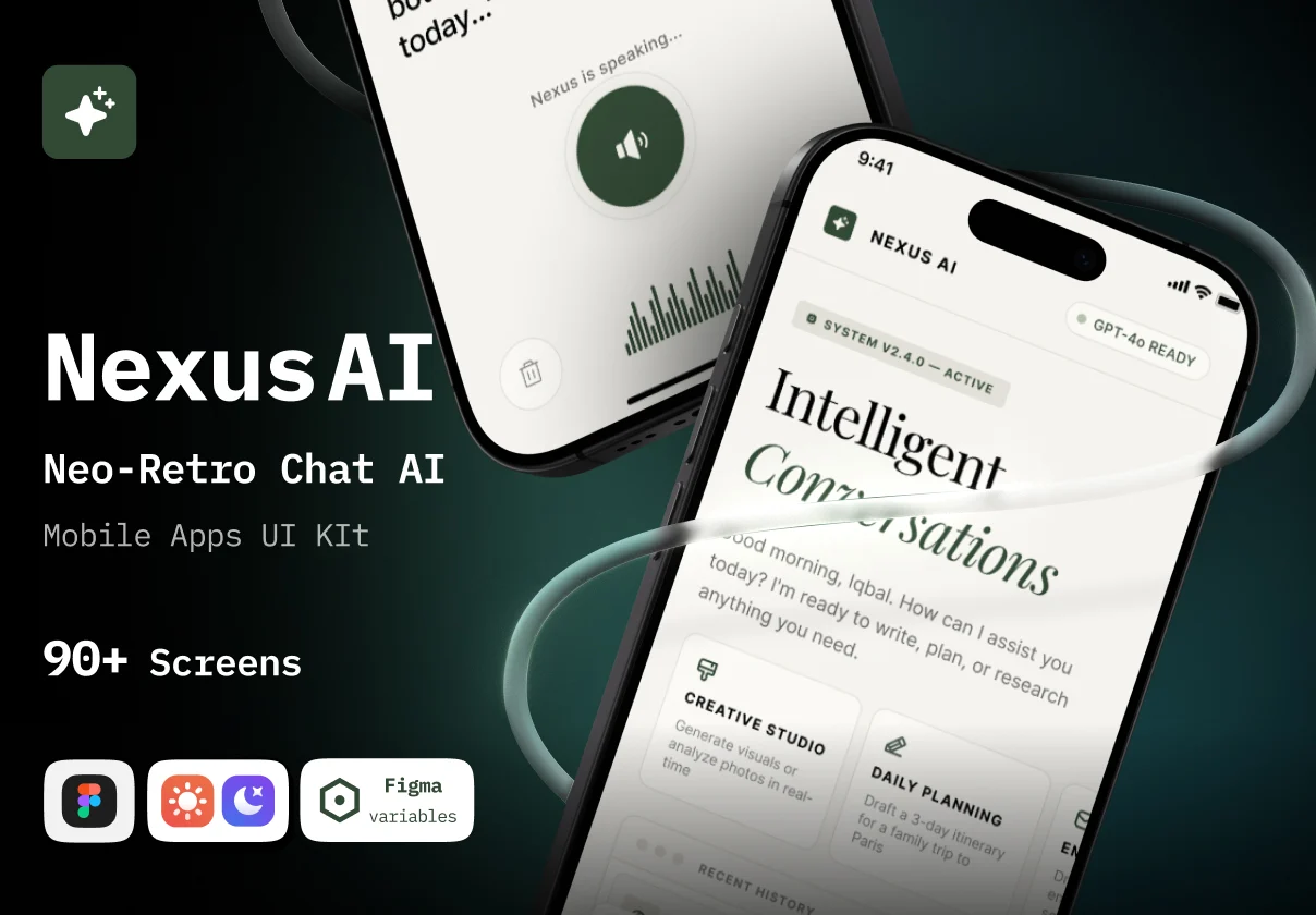 Nexus AI – Neo-Retro AI Chat Mobile App UI Kit