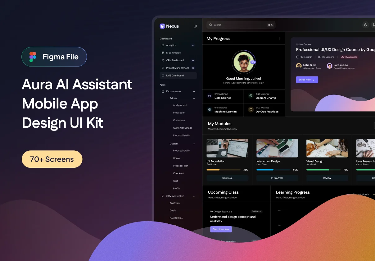Nexus - Modern SaaS Dashboards & Applications UI Kit (Light & Dark Mode)