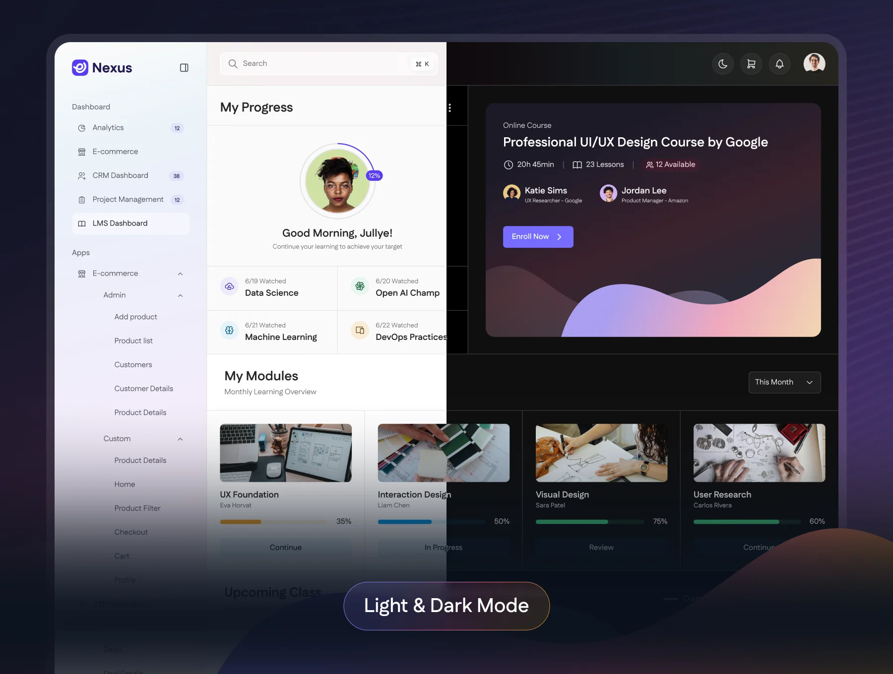 Nexus - Modern SaaS Dashboards & Applications UI Kit (Light & Dark Mode) 8