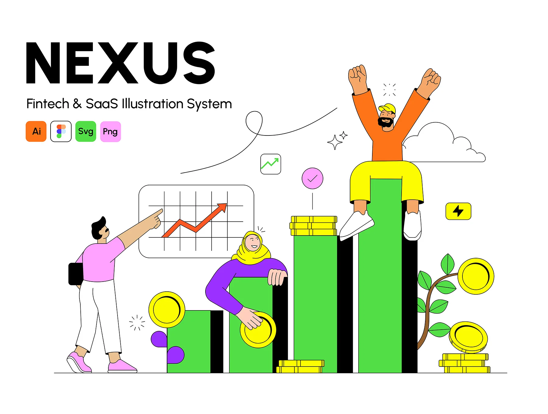 NEXUS - Premium Fintech & SaaS Illustration System
